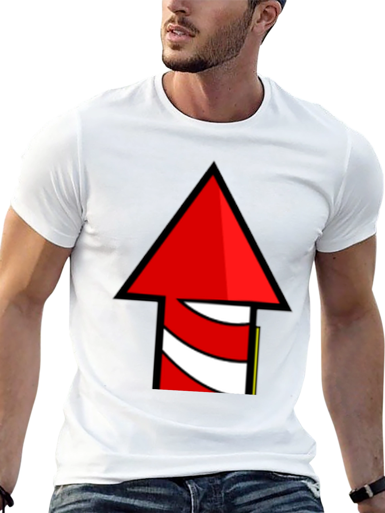 Novelty Rocket Arrow Graphic T-Shirt