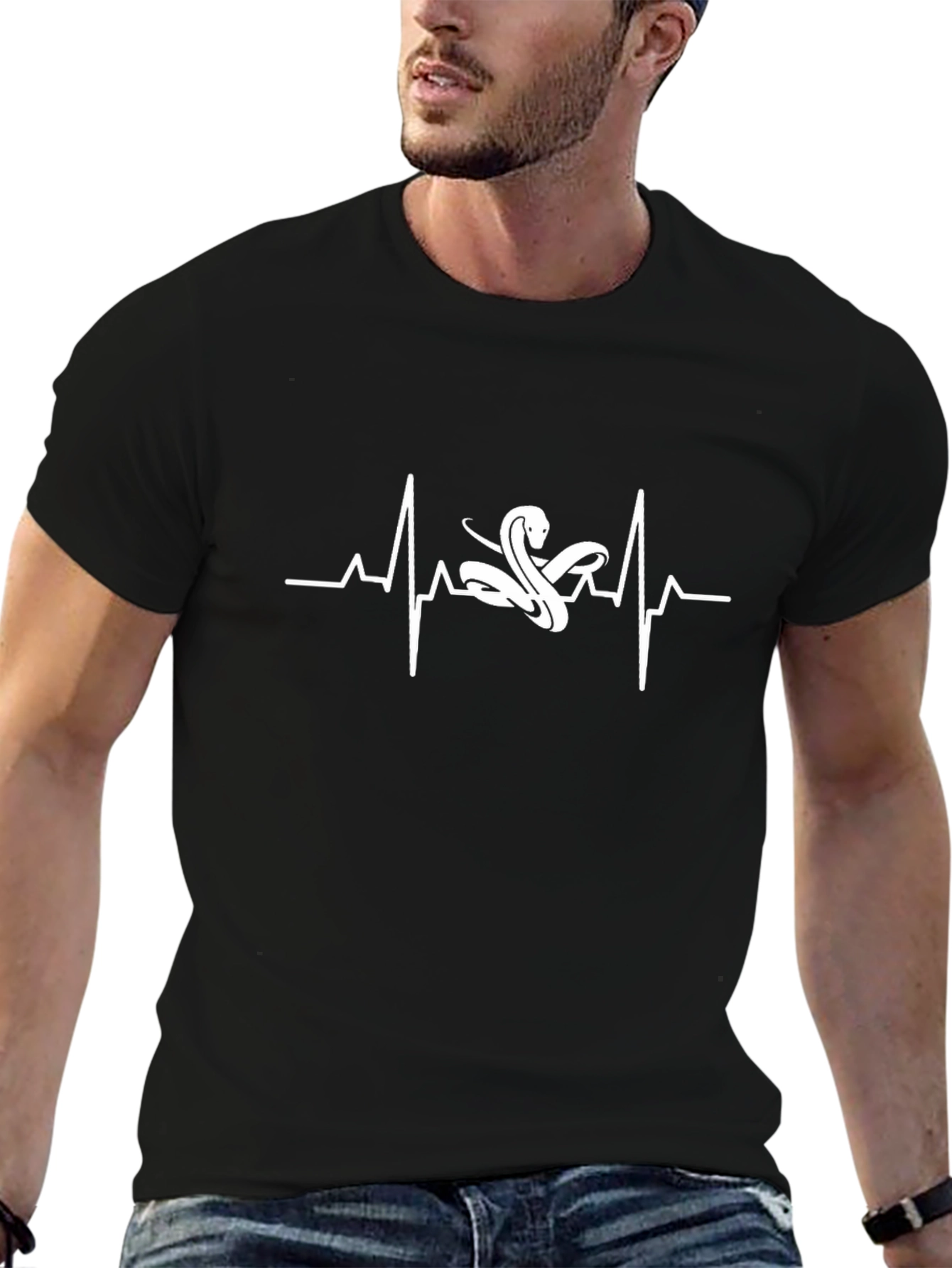Snake Heartbeat Graphic T-Shirt - Cool & Unique