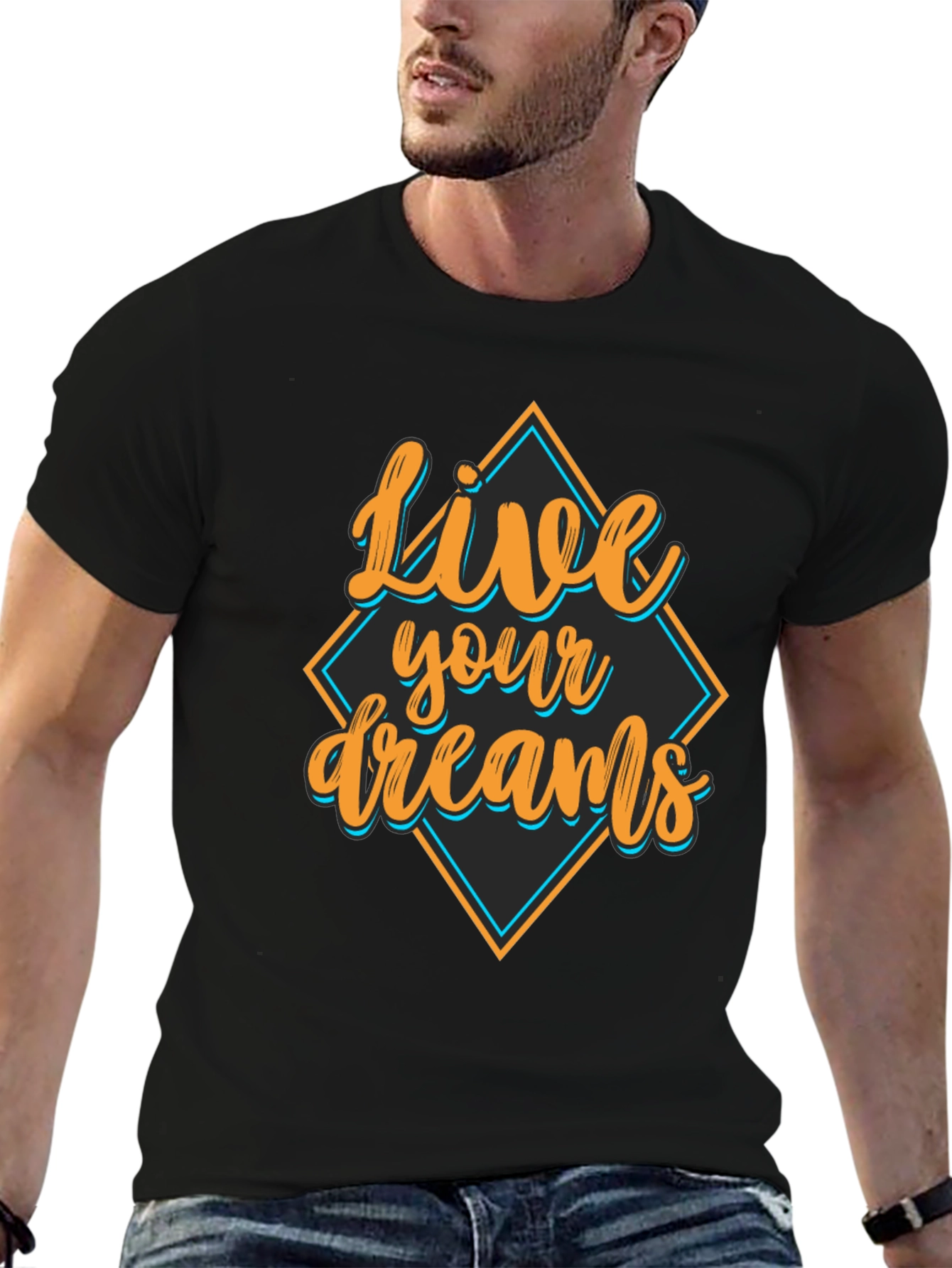 Live Your Dreams Black Graphic Tee