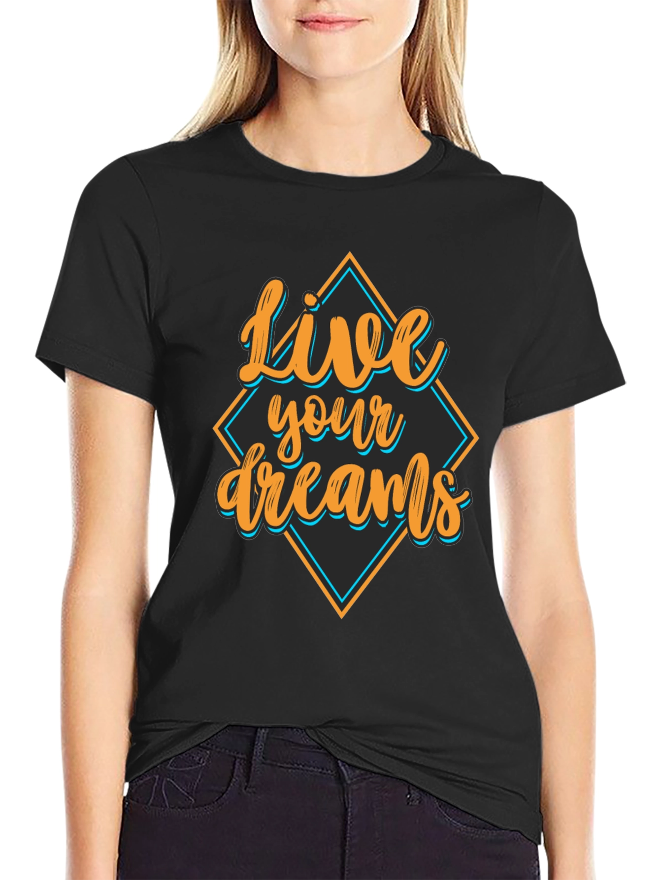 Live Your Dreams Black Graphic Tee