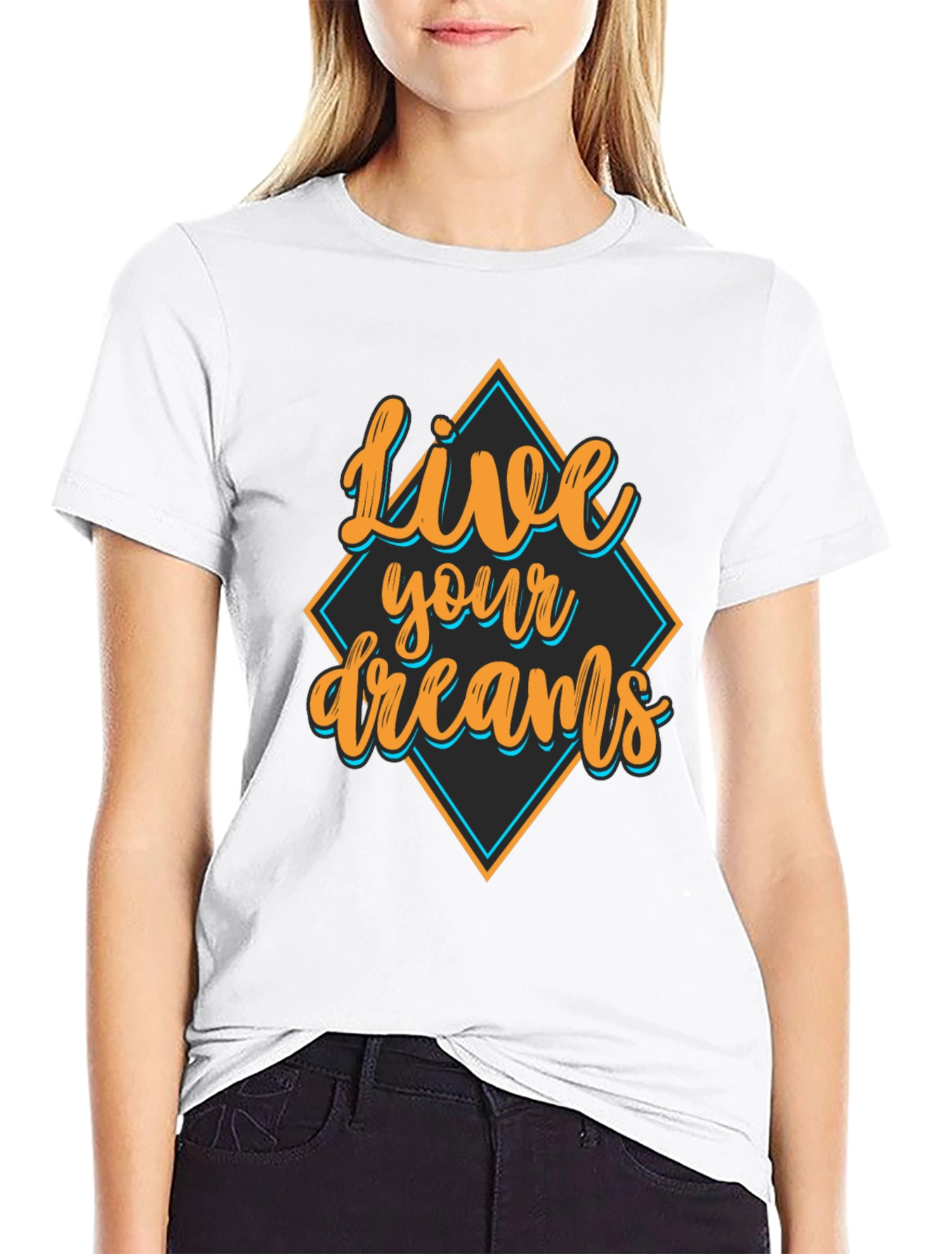 Live Your Dreams Black Graphic Tee