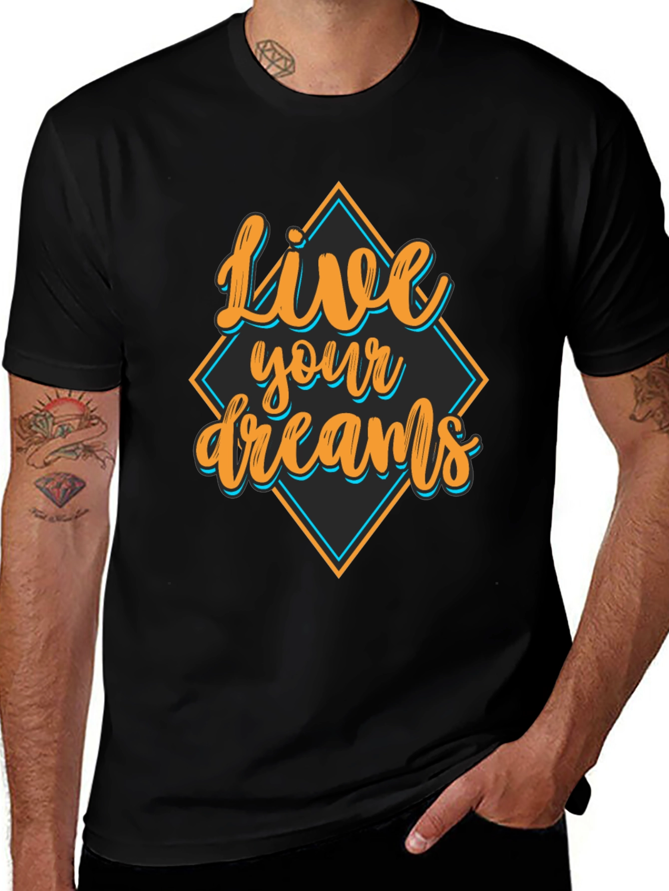 Live Your Dreams Black Graphic Tee