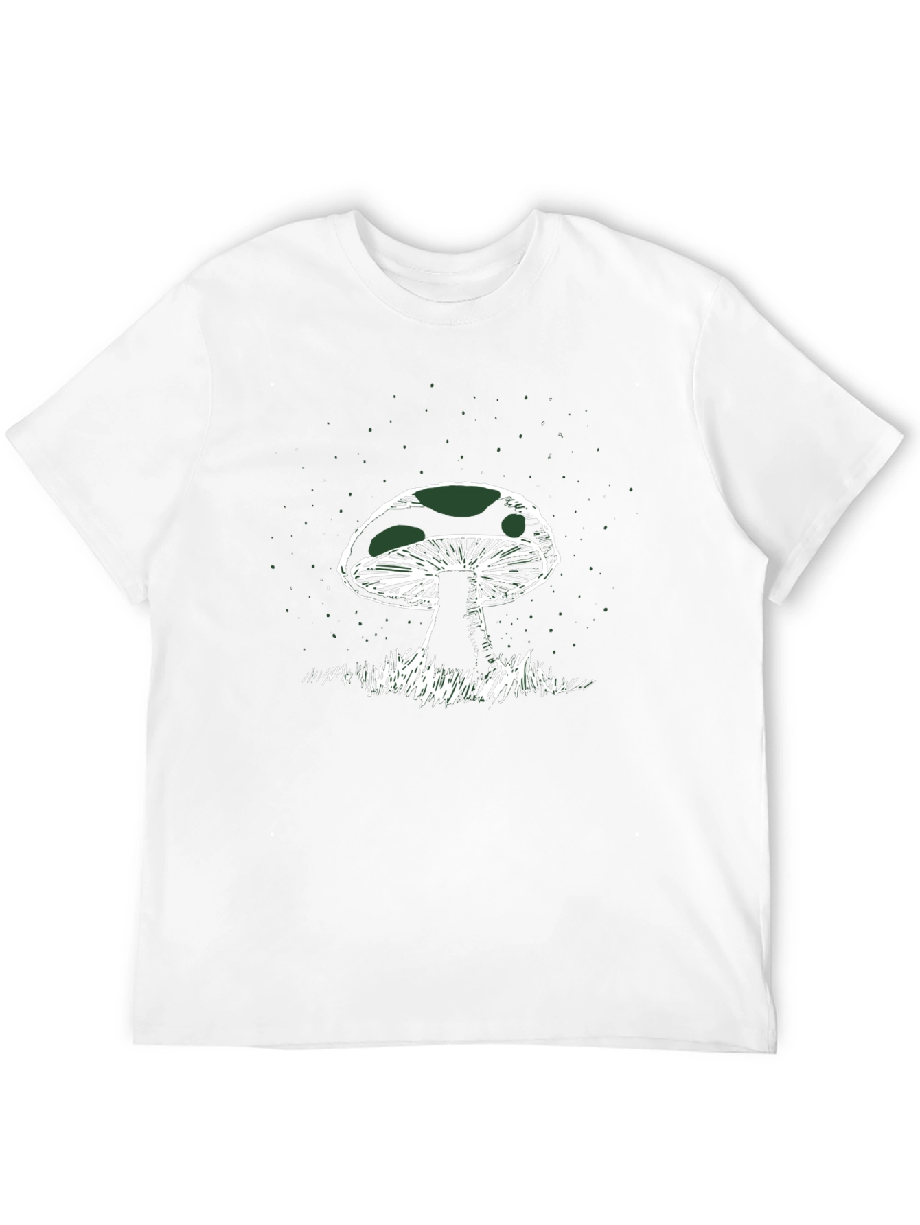 Mushroom Graphic Tee - Black Cotton T-Shirt