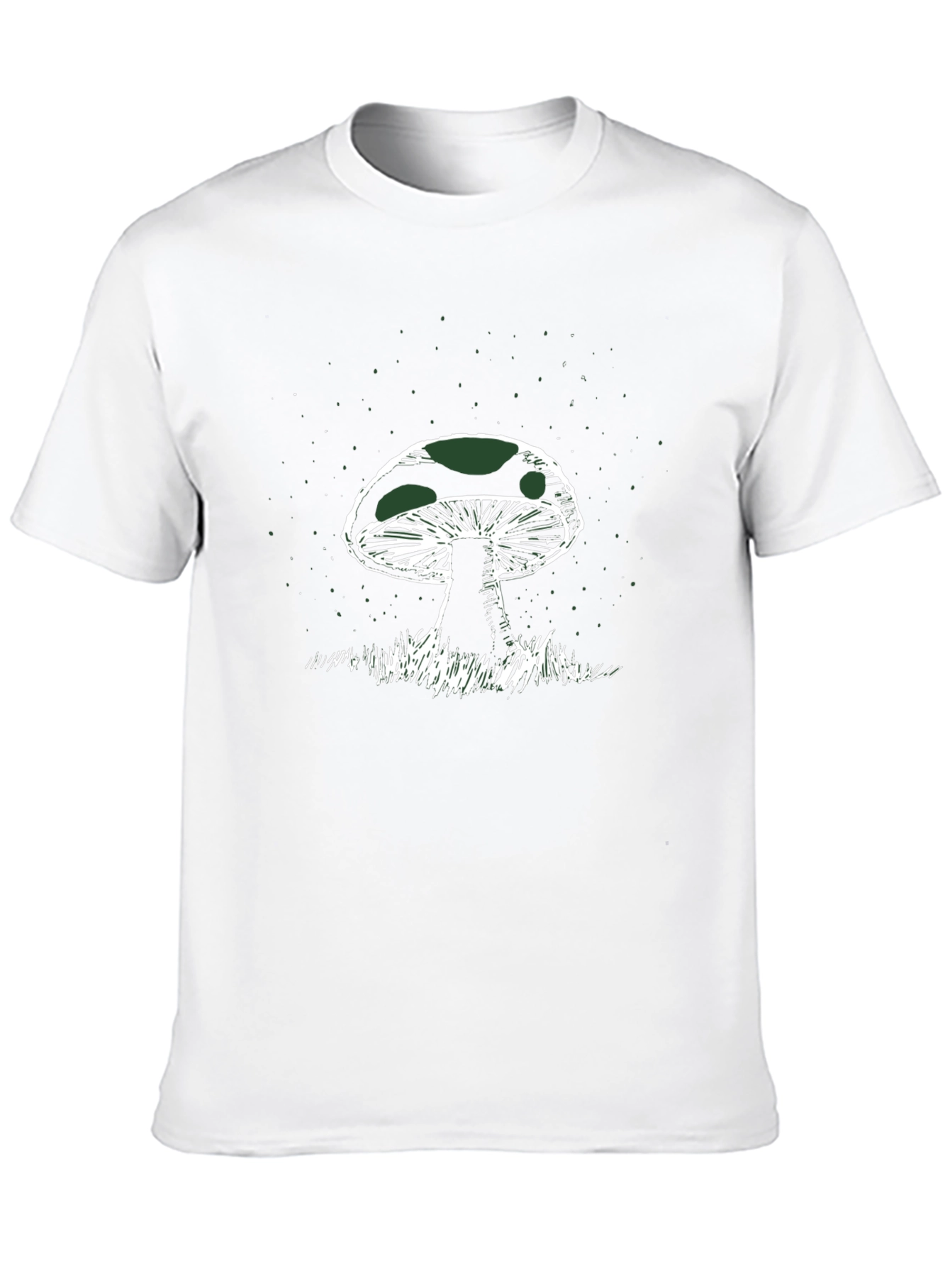 Mushroom Graphic Tee - Black Cotton T-Shirt