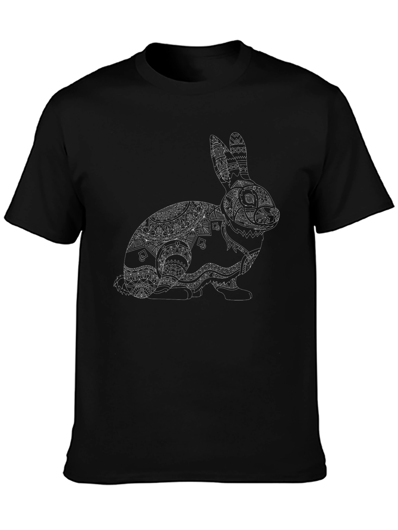 Rabbit Mandala Graphic Tee - Black