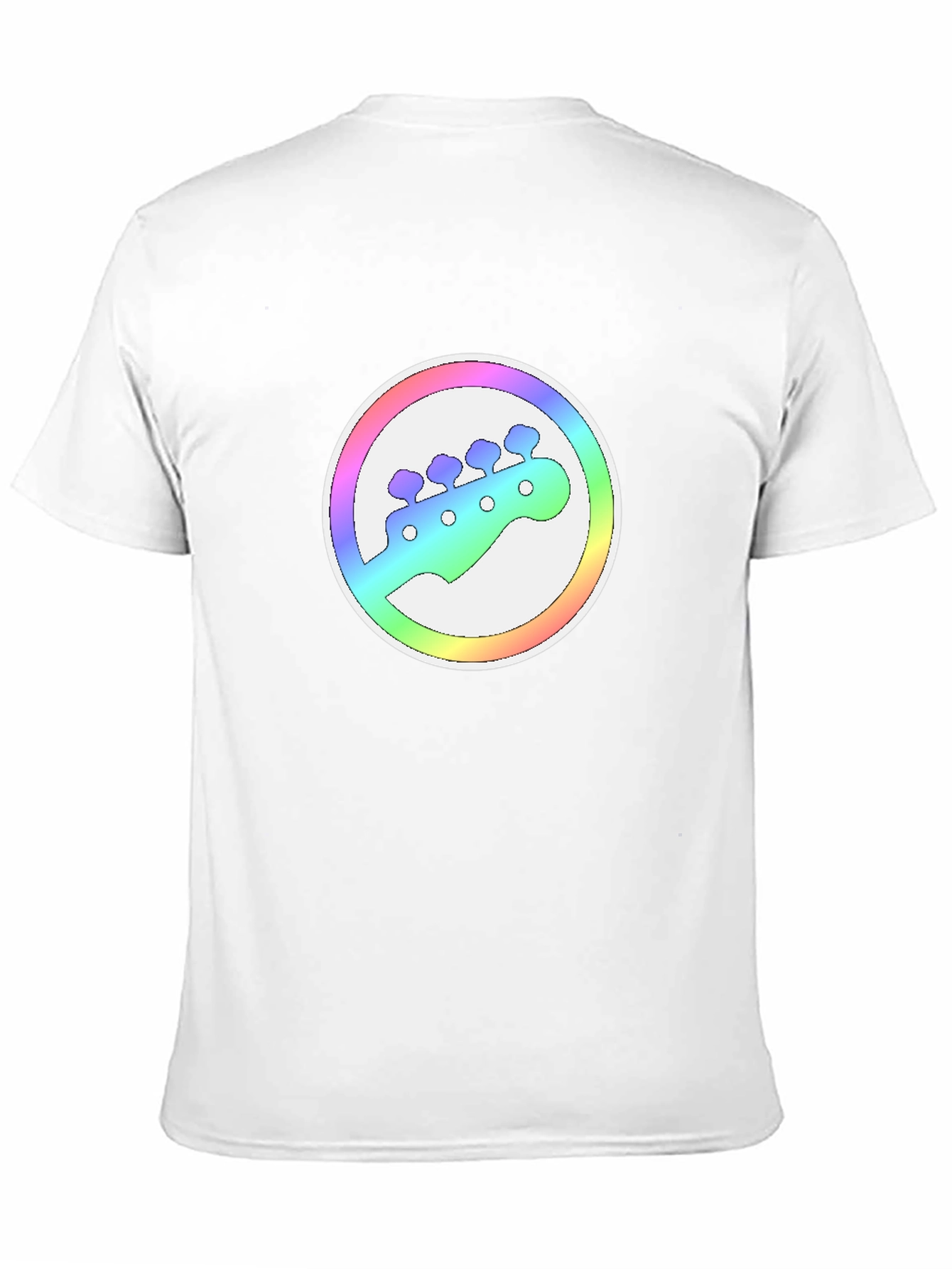 Rainbow Bass Guitar Headstock Graphic Tee