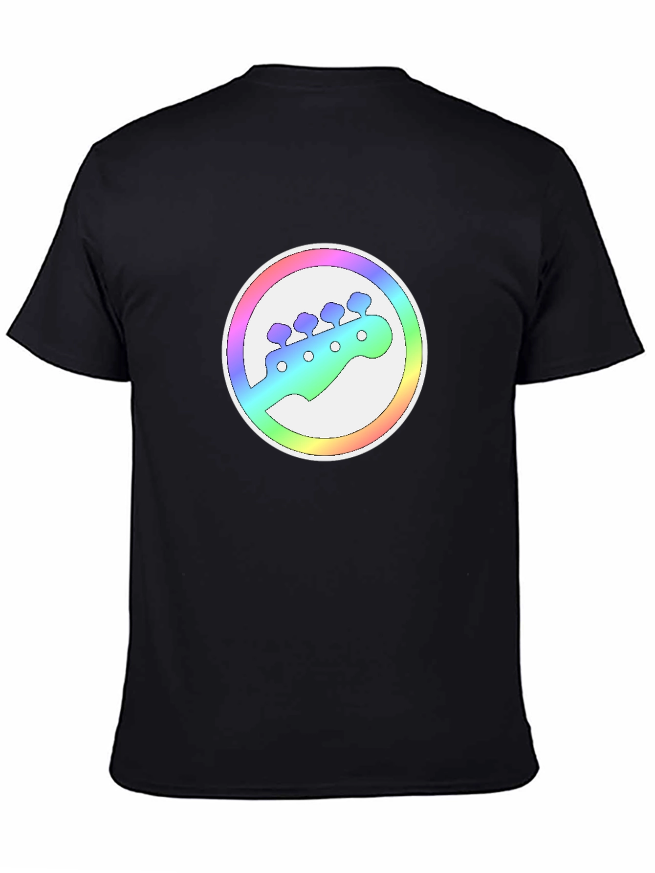 Rainbow Bass Guitar Headstock Graphic Tee