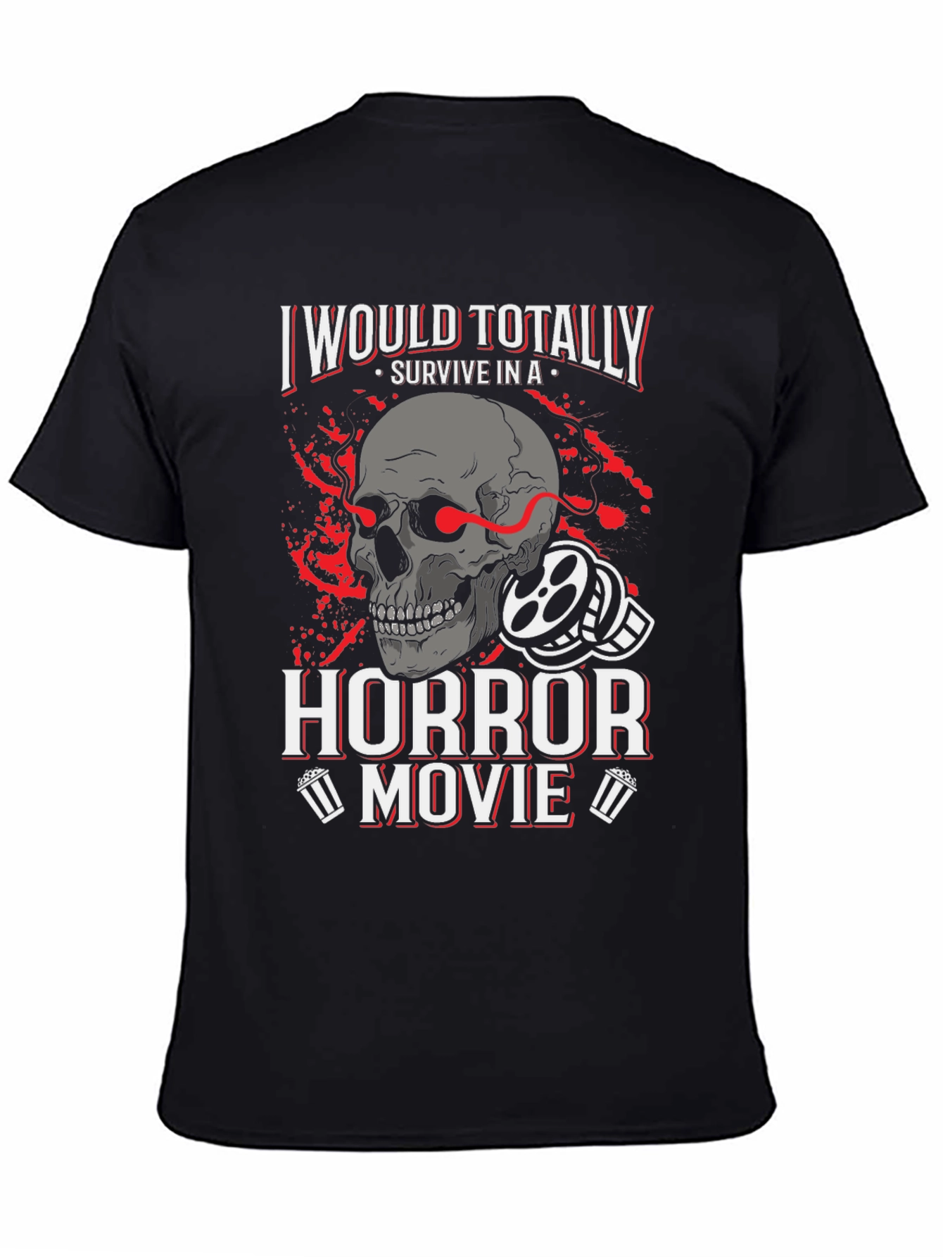 Horror Movie Fan T-Shirt - Skull Design