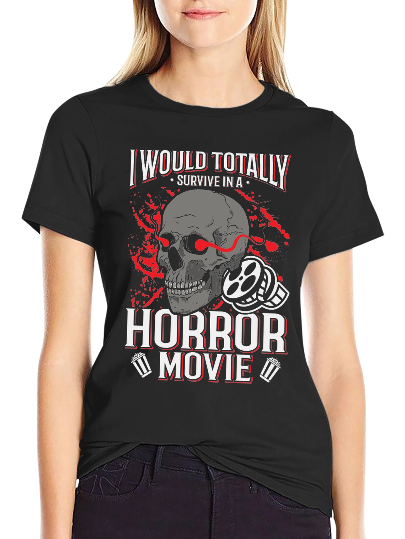 Horror Movie Fan T-Shirt - Skull Design
