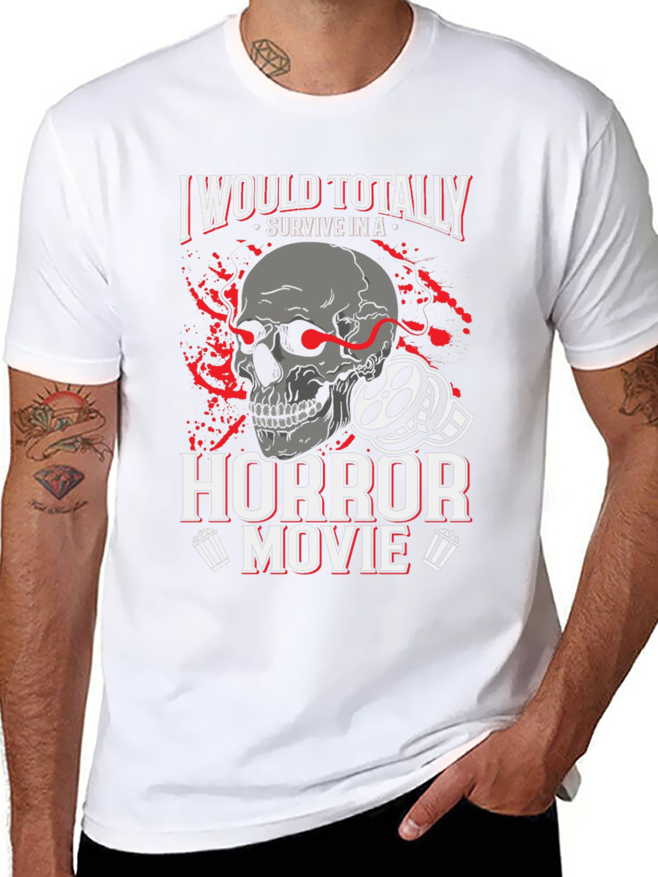 Horror Movie Fan T-Shirt - Skull Design