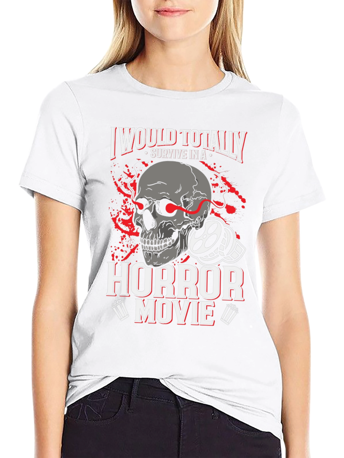 Horror Movie Fan T-Shirt - Skull Design