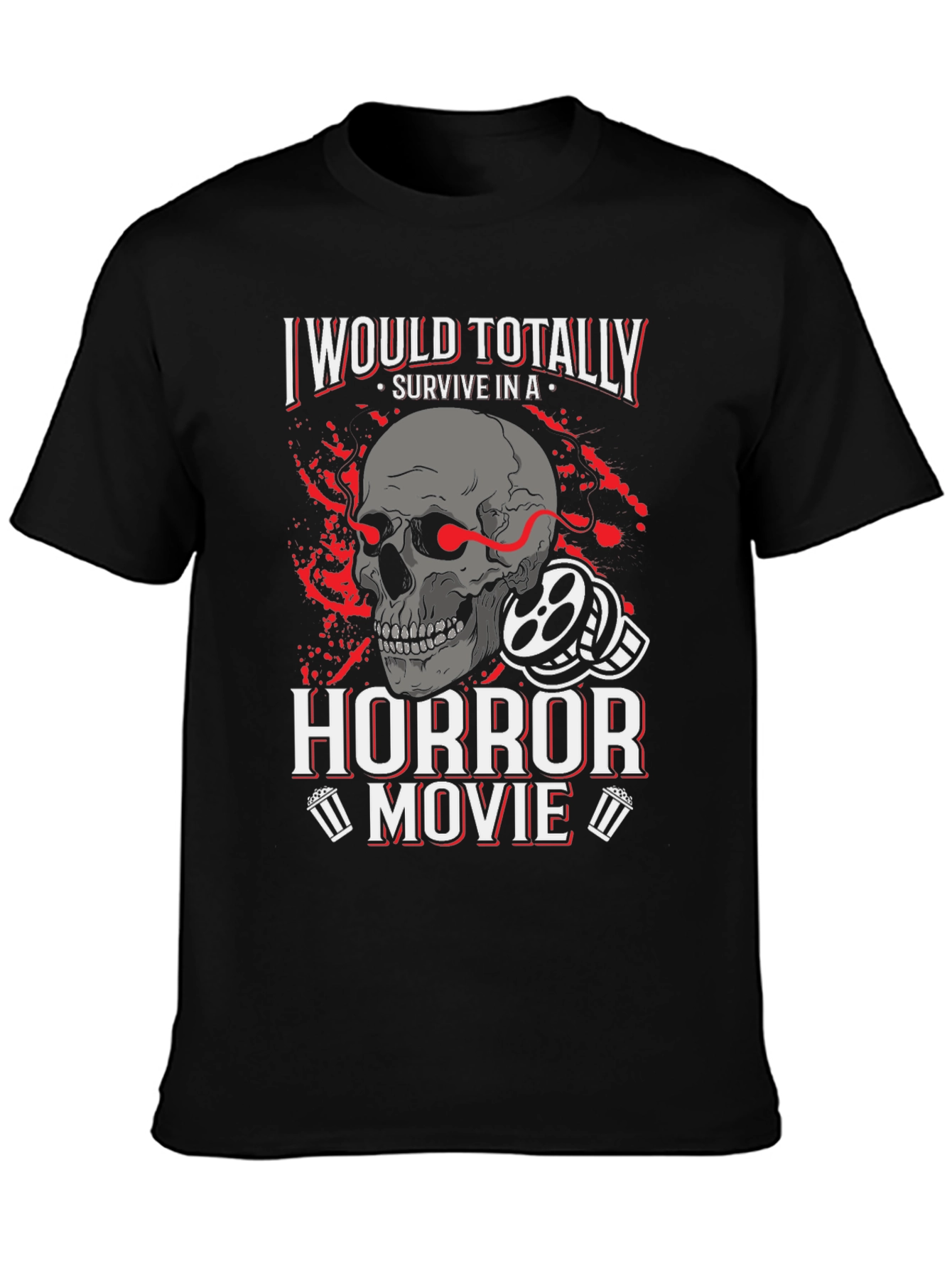 Horror Movie Fan T-Shirt - Skull Design