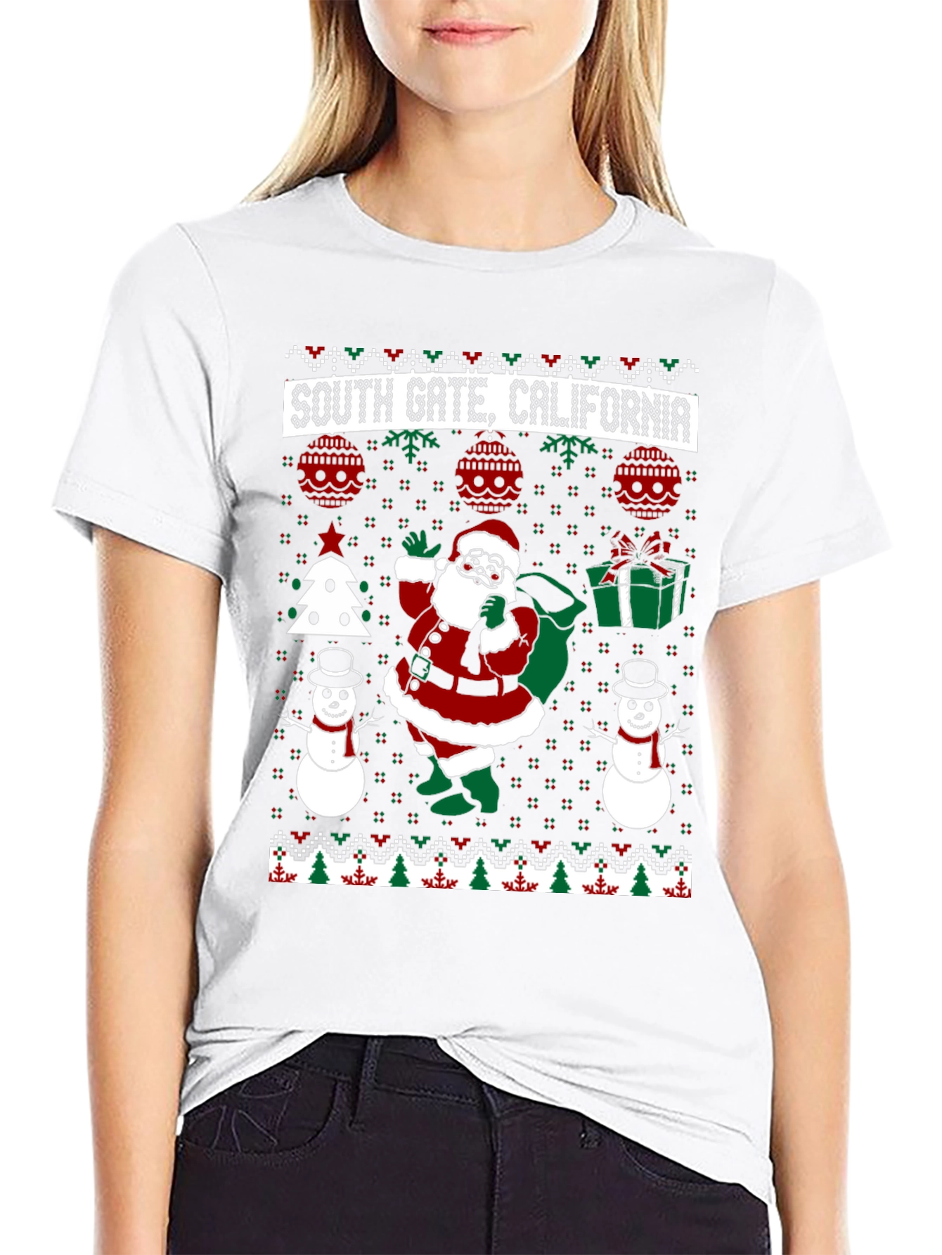 South Gate CA Christmas Sweater T-Shirt