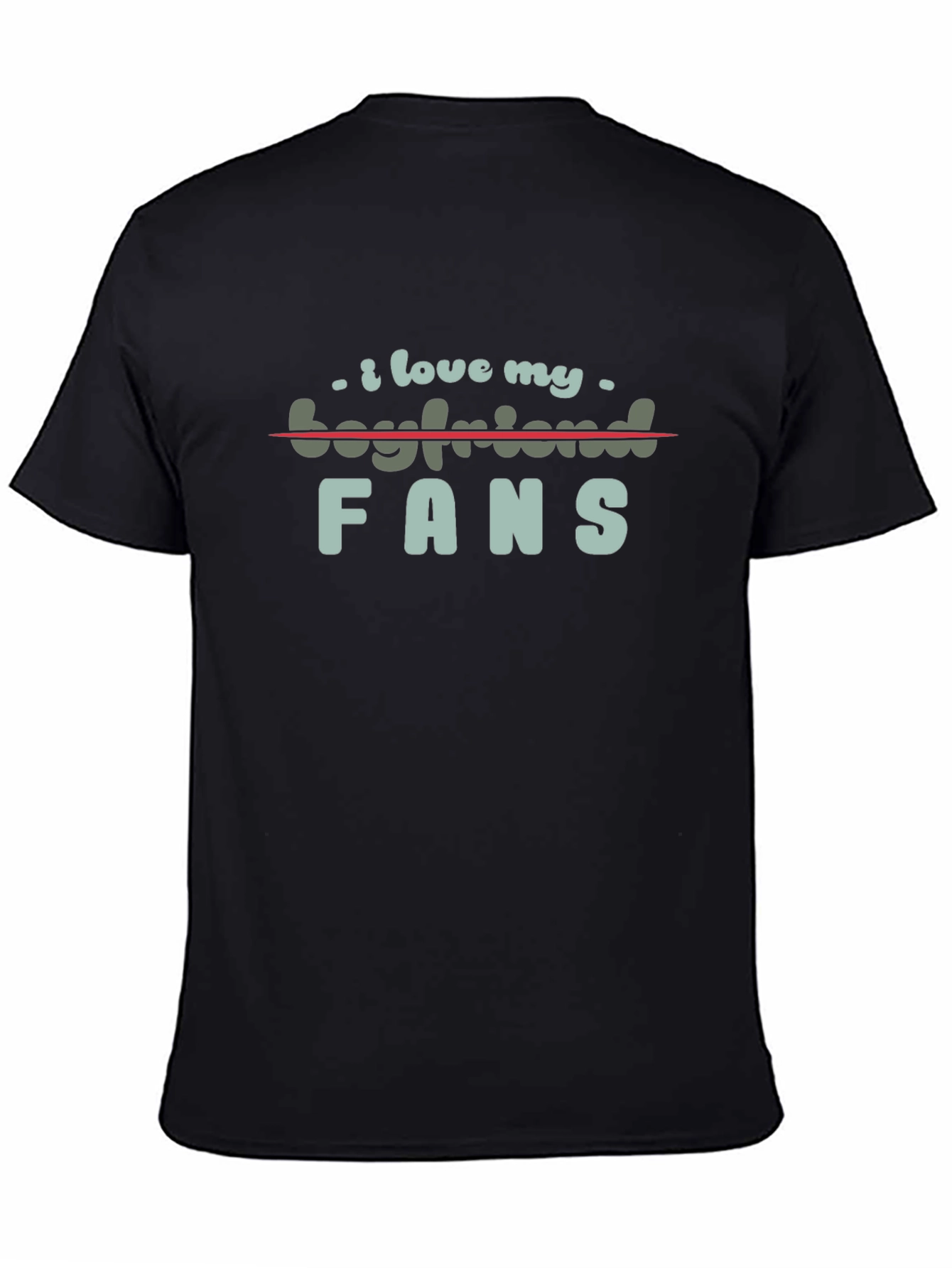 I Love My Boyfriend Fans Graphic Tee - Black
