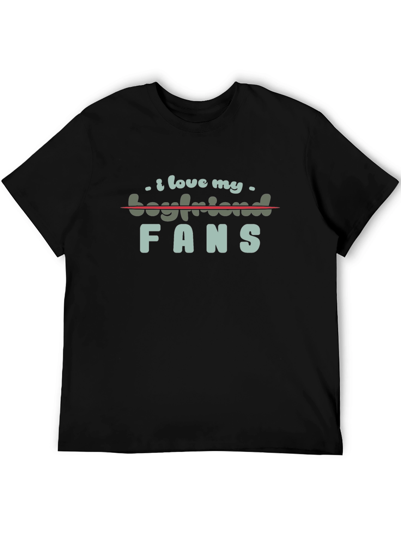 I Love My Boyfriend Fans Graphic Tee - Black