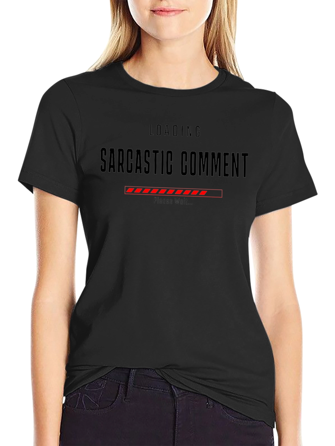 Sarcastic Comment Loading Graphic Tee - Black