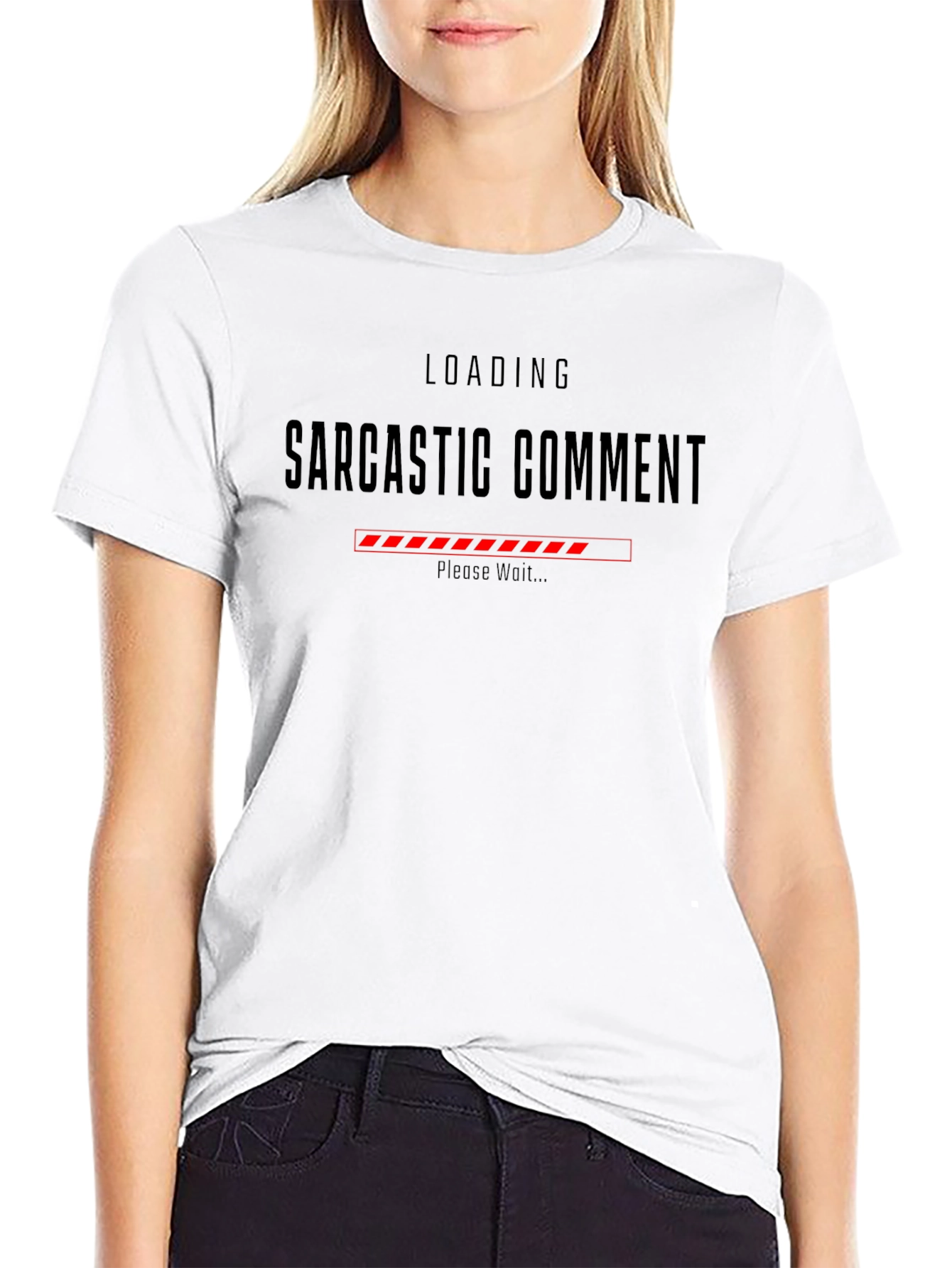 Sarcastic Comment Loading Graphic Tee - Black