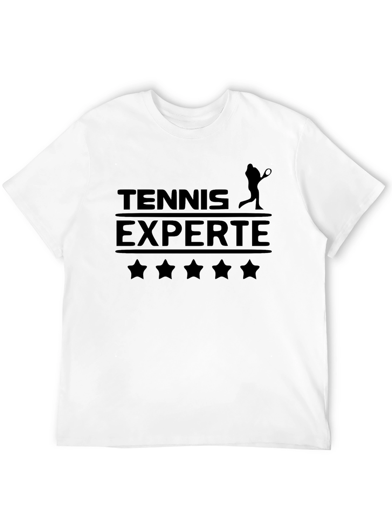 Tennis Expert T-Shirt - Black Cotton Tee