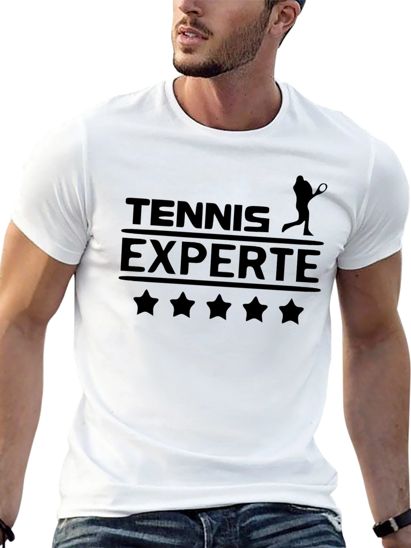 Tennis Expert T-Shirt - Black Cotton Tee