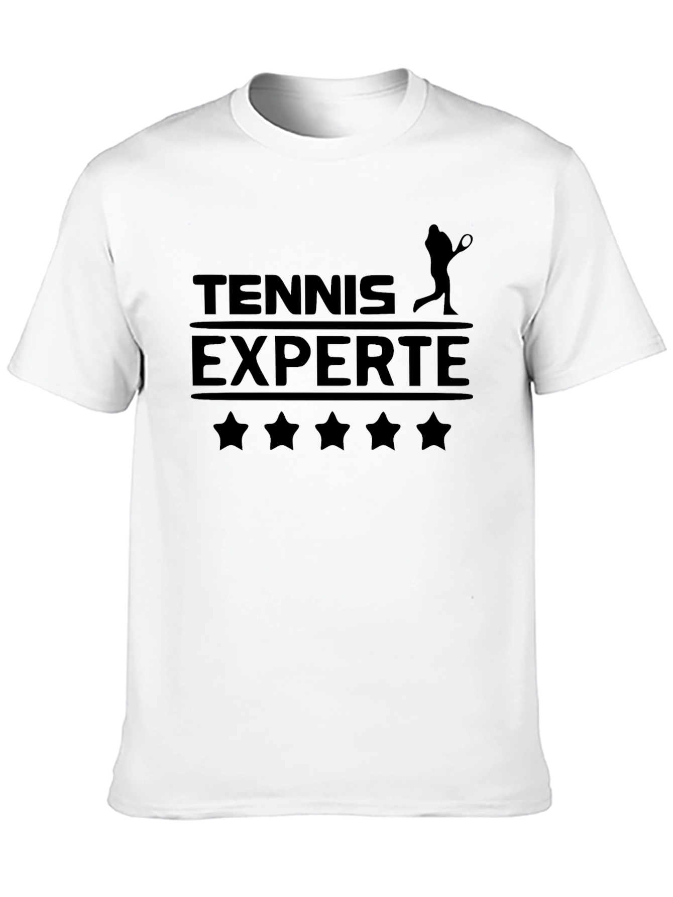 Tennis Expert T-Shirt - Black Cotton Tee
