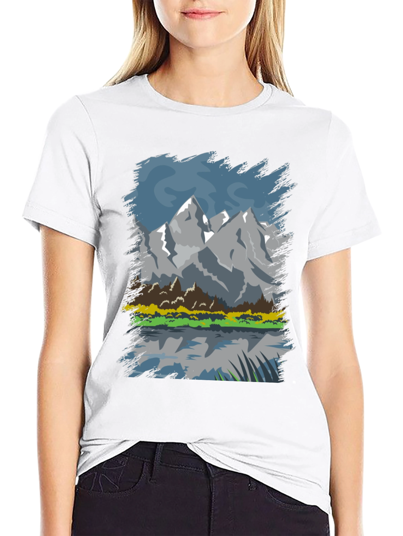 Mountain Lake Graphic Tee - Black