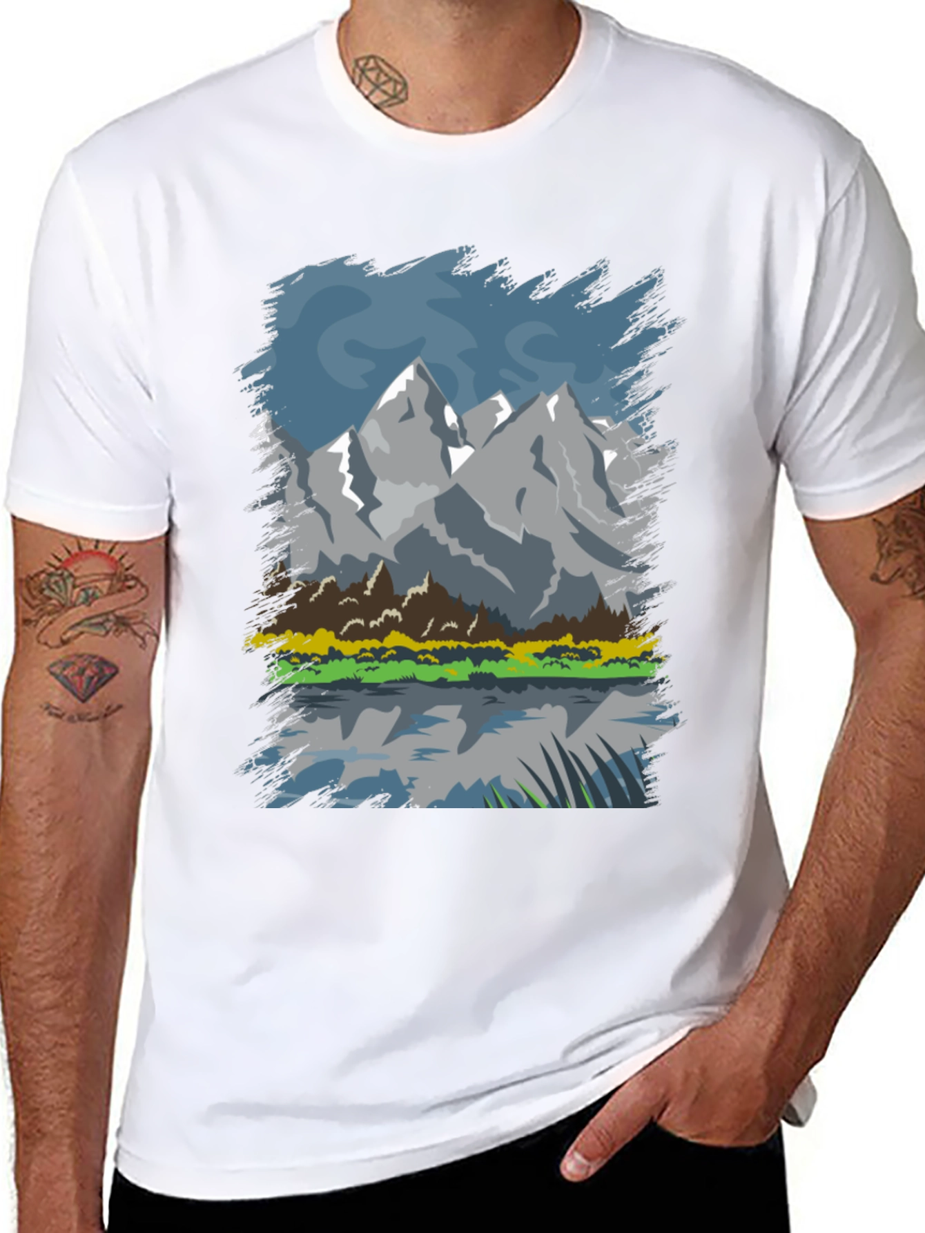 Mountain Lake Graphic Tee - Black