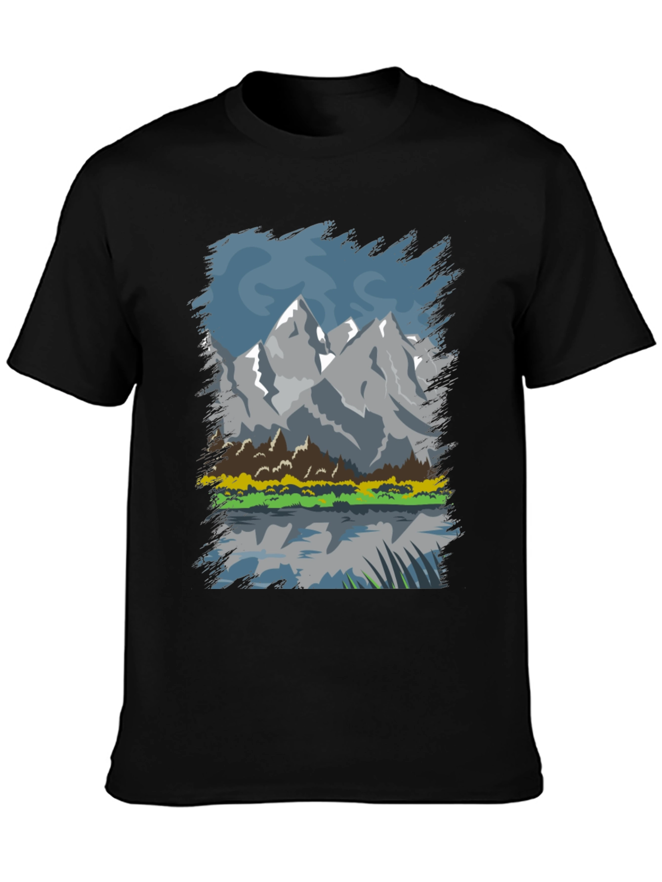 Mountain Lake Graphic Tee - Black
