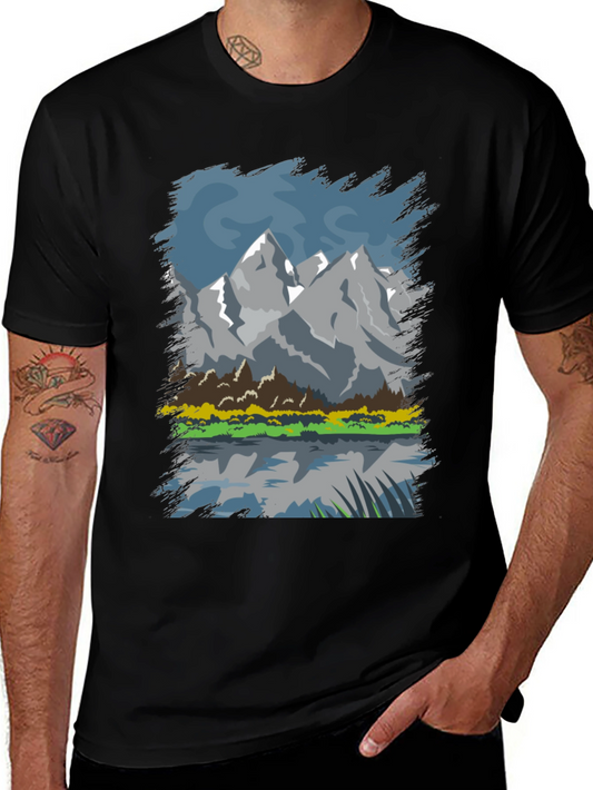 Mountain Lake Graphic Tee - Black