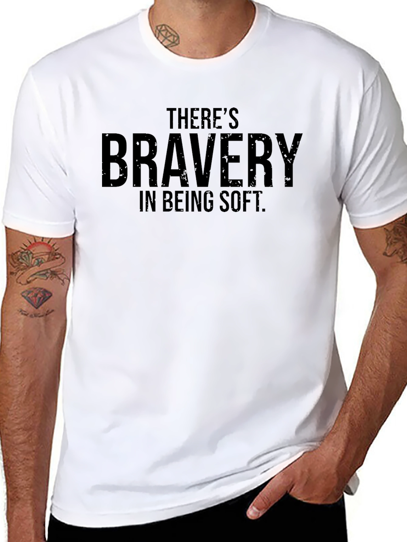 Bravery in Being Soft Black T-Shirt