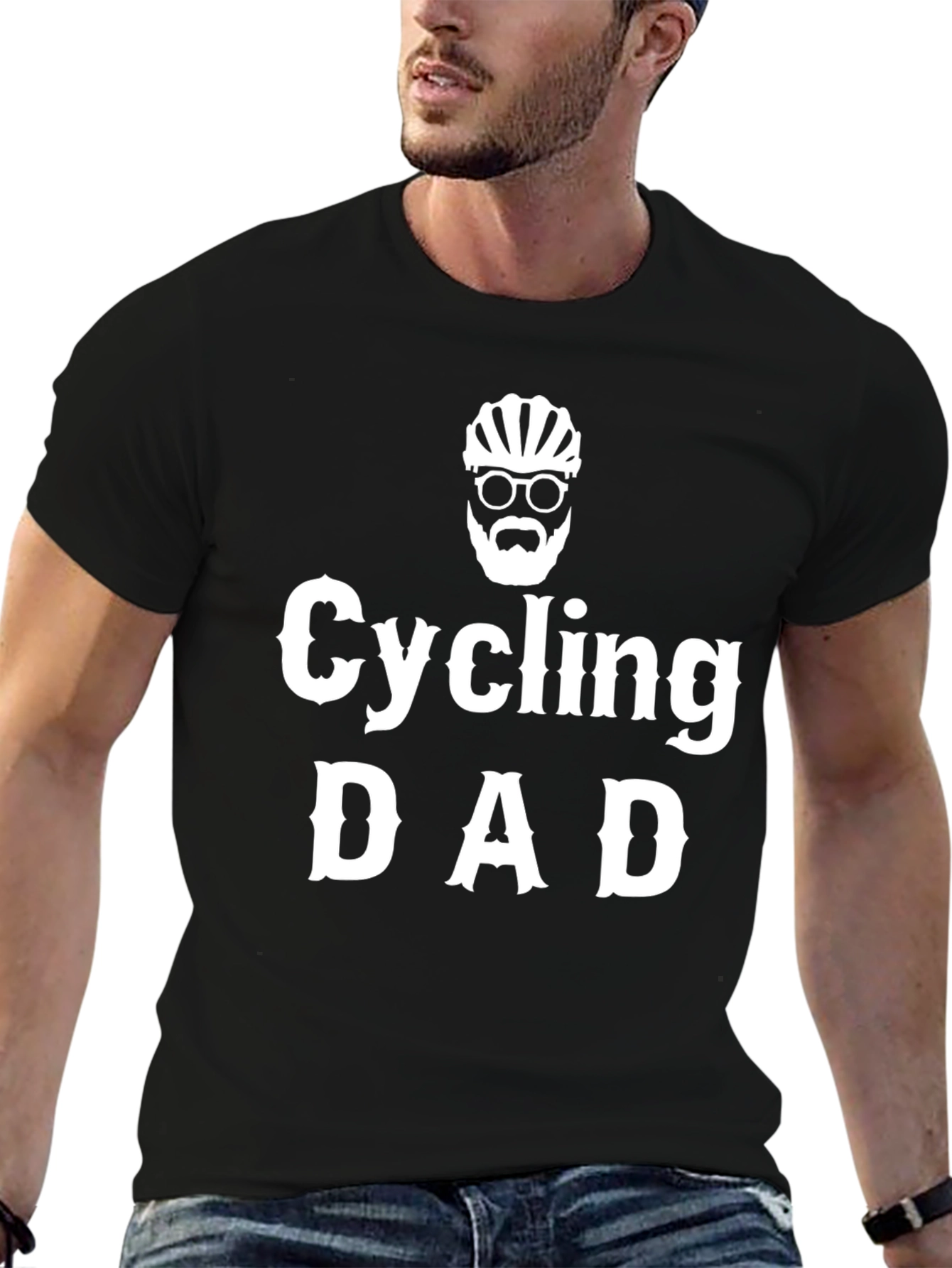 Cycling Dad T-Shirt - Black Cotton Tee