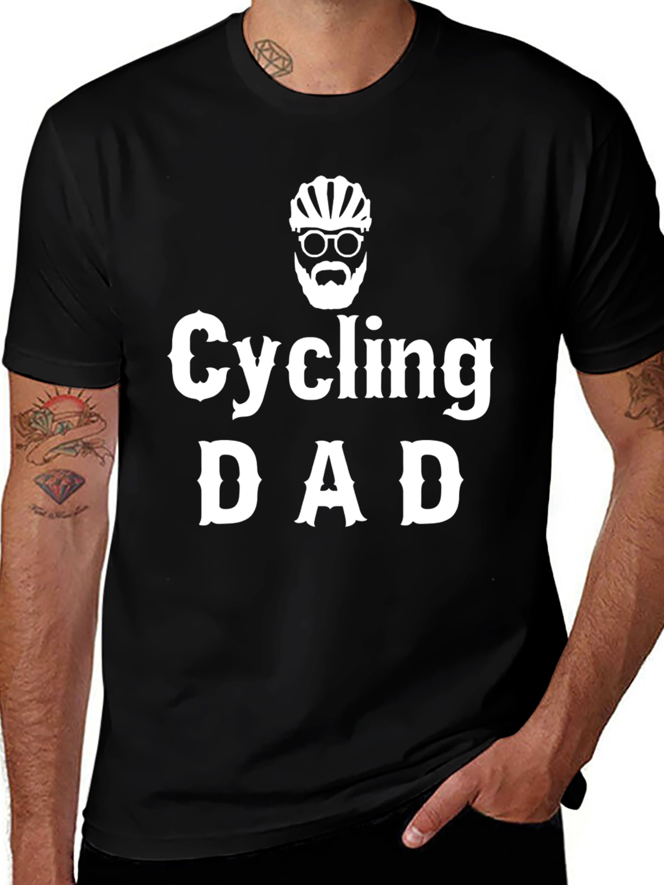 Cycling Dad T-Shirt - Black Cotton Tee