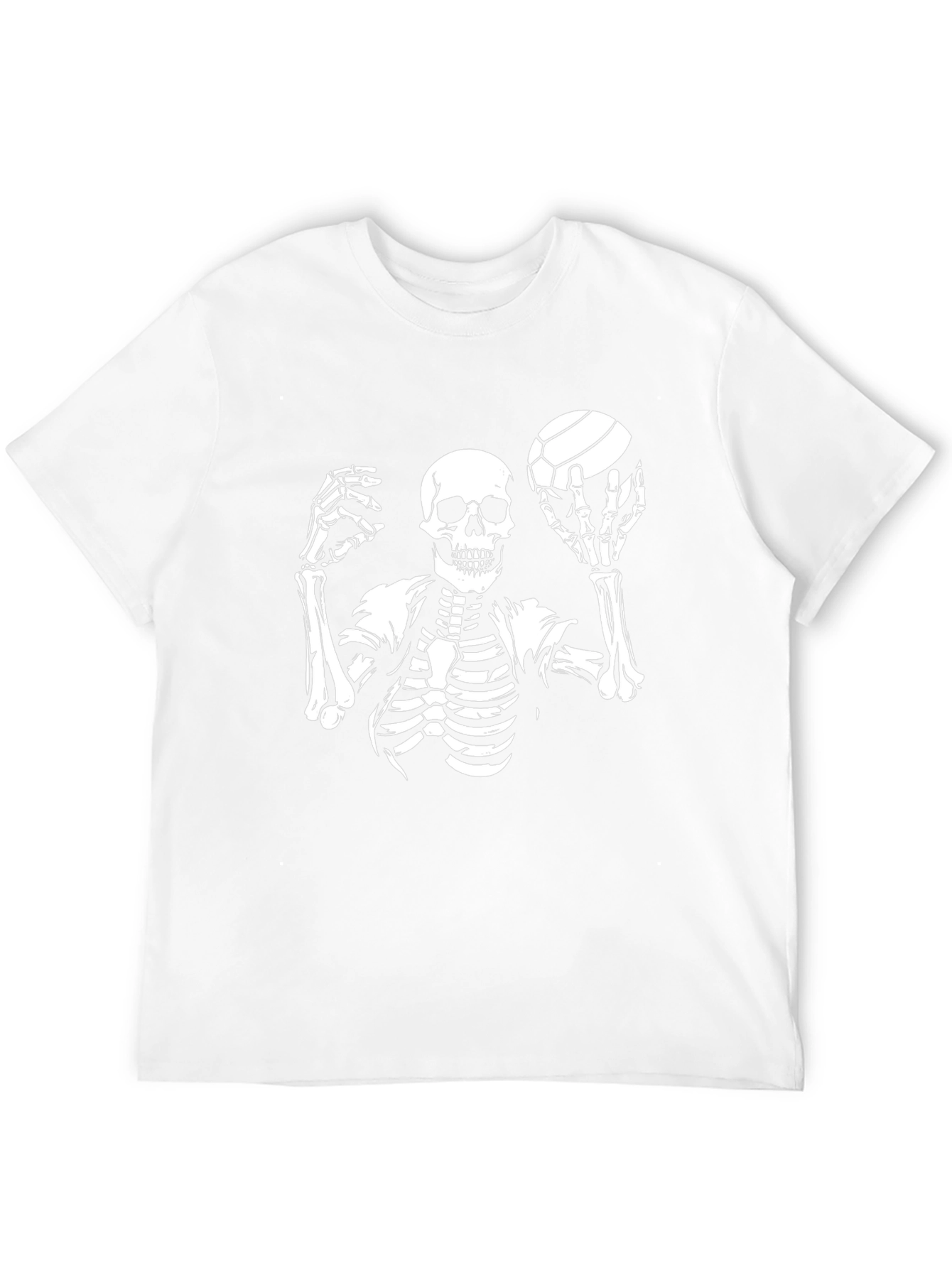 Skeleton Volleyball Graphic T-Shirt - Unique Halloween Tee