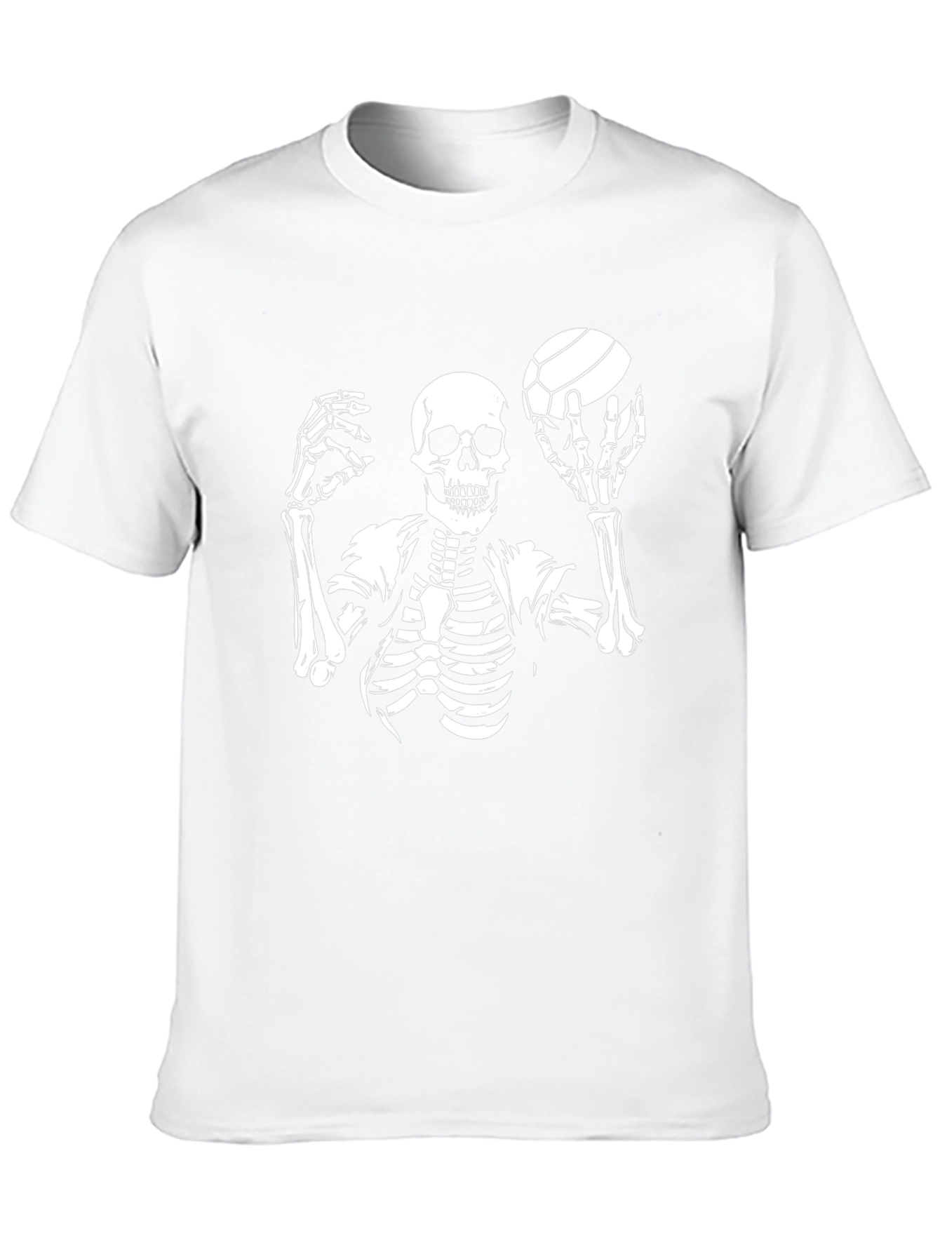 Skeleton Volleyball Graphic T-Shirt - Unique Halloween Tee
