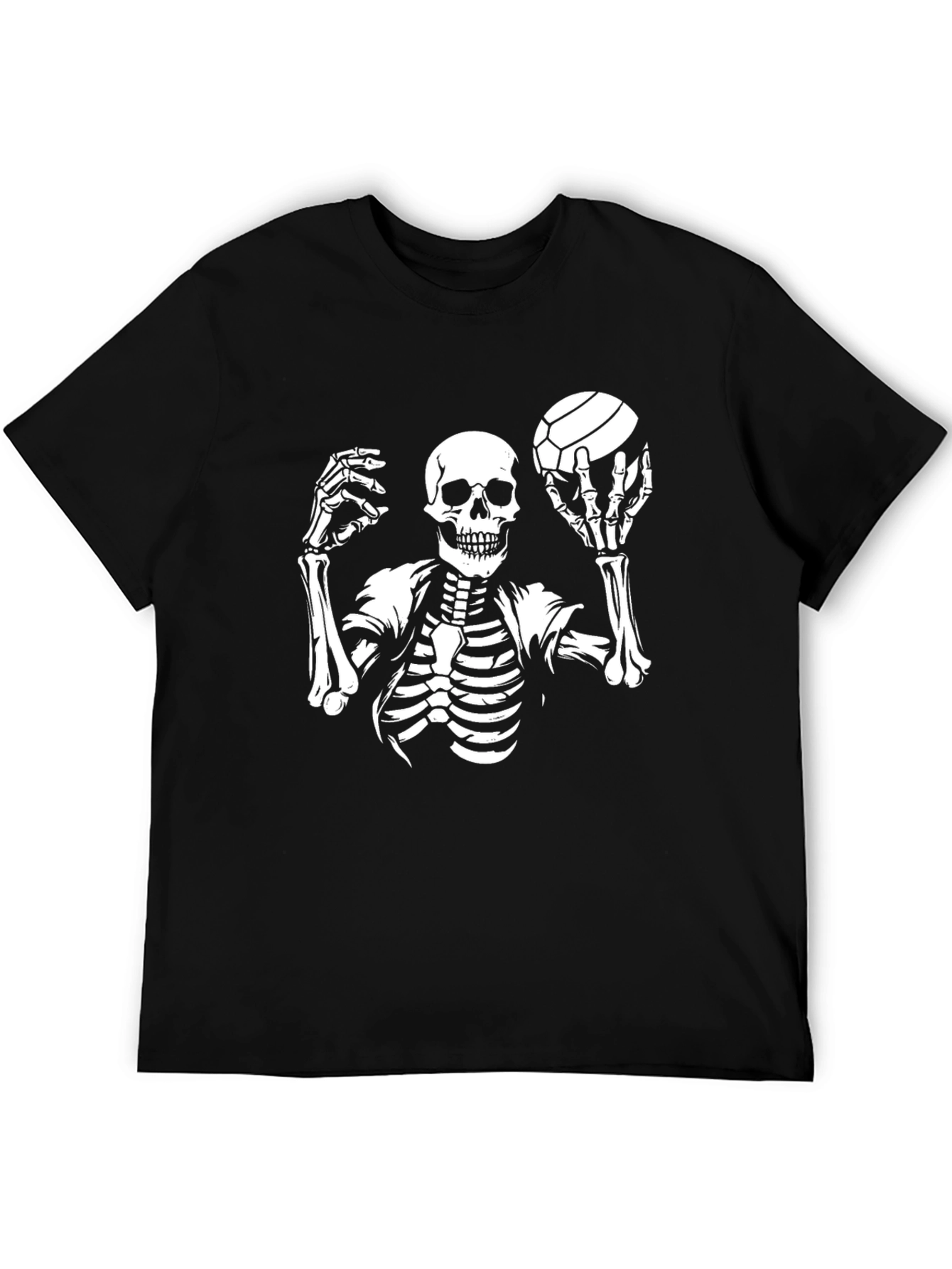 Skeleton Volleyball Graphic T-Shirt - Unique Halloween Tee