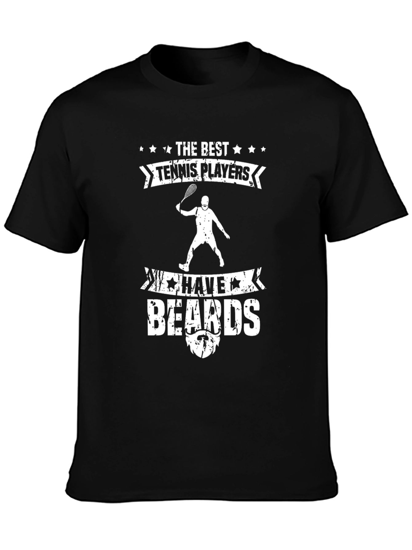 Tennis Players with Beards Black T-Shirt