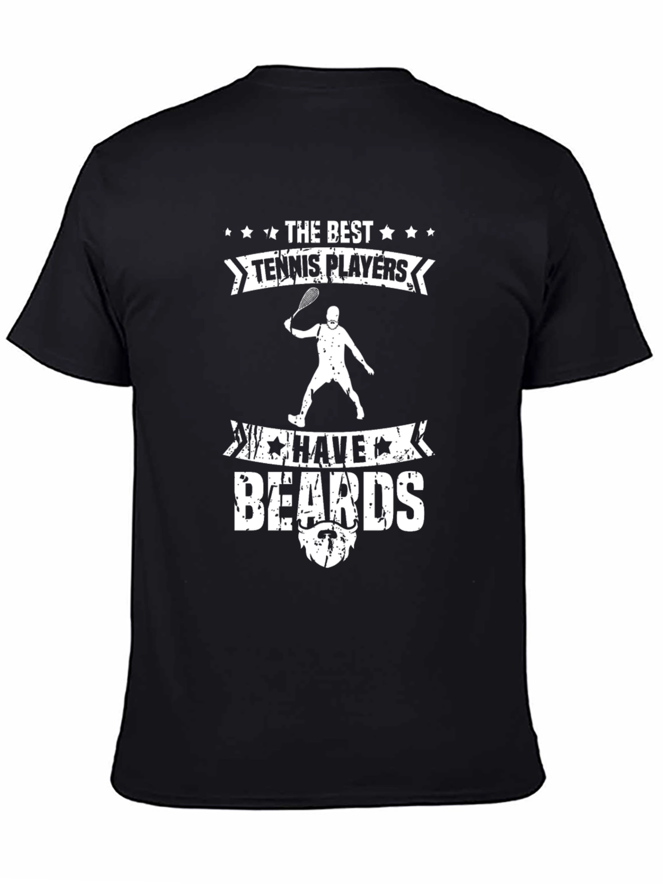 Tennis Players with Beards Black T-Shirt