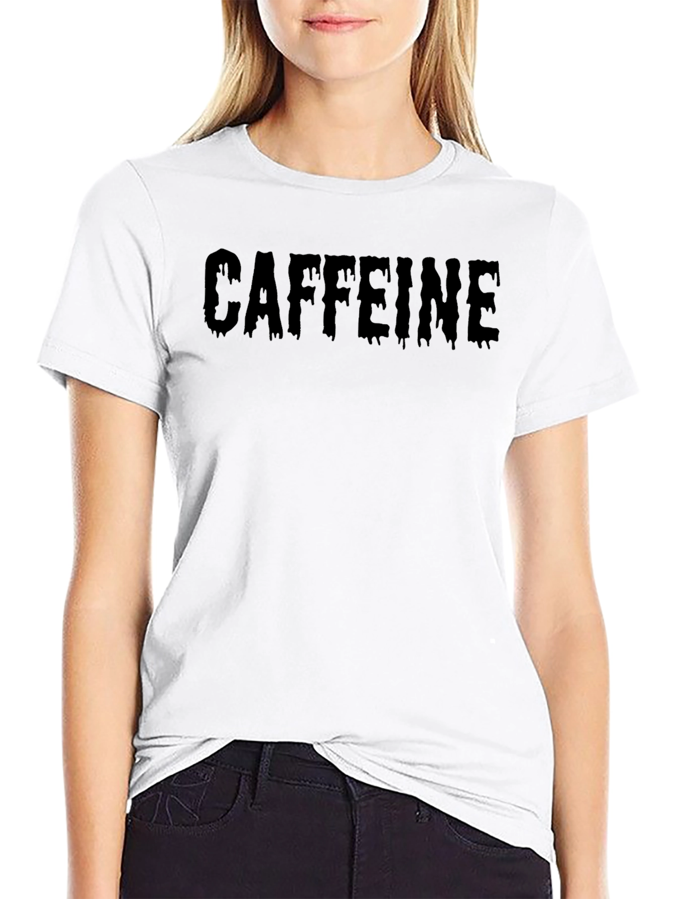 Caffeine Drip Graphic Tee - Black Cotton T-Shirt