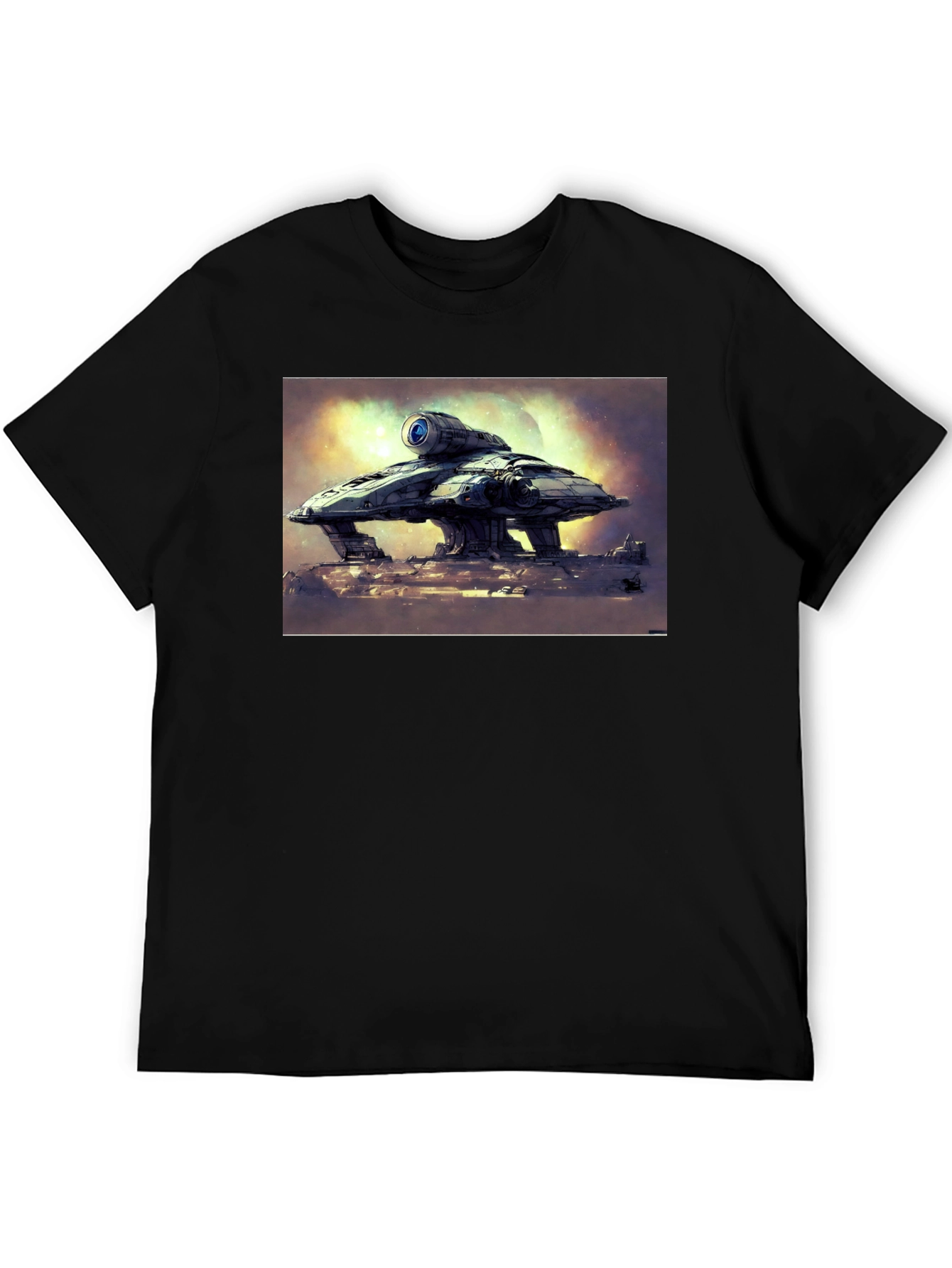Sci-Fi Spaceship Graphic T-Shirt