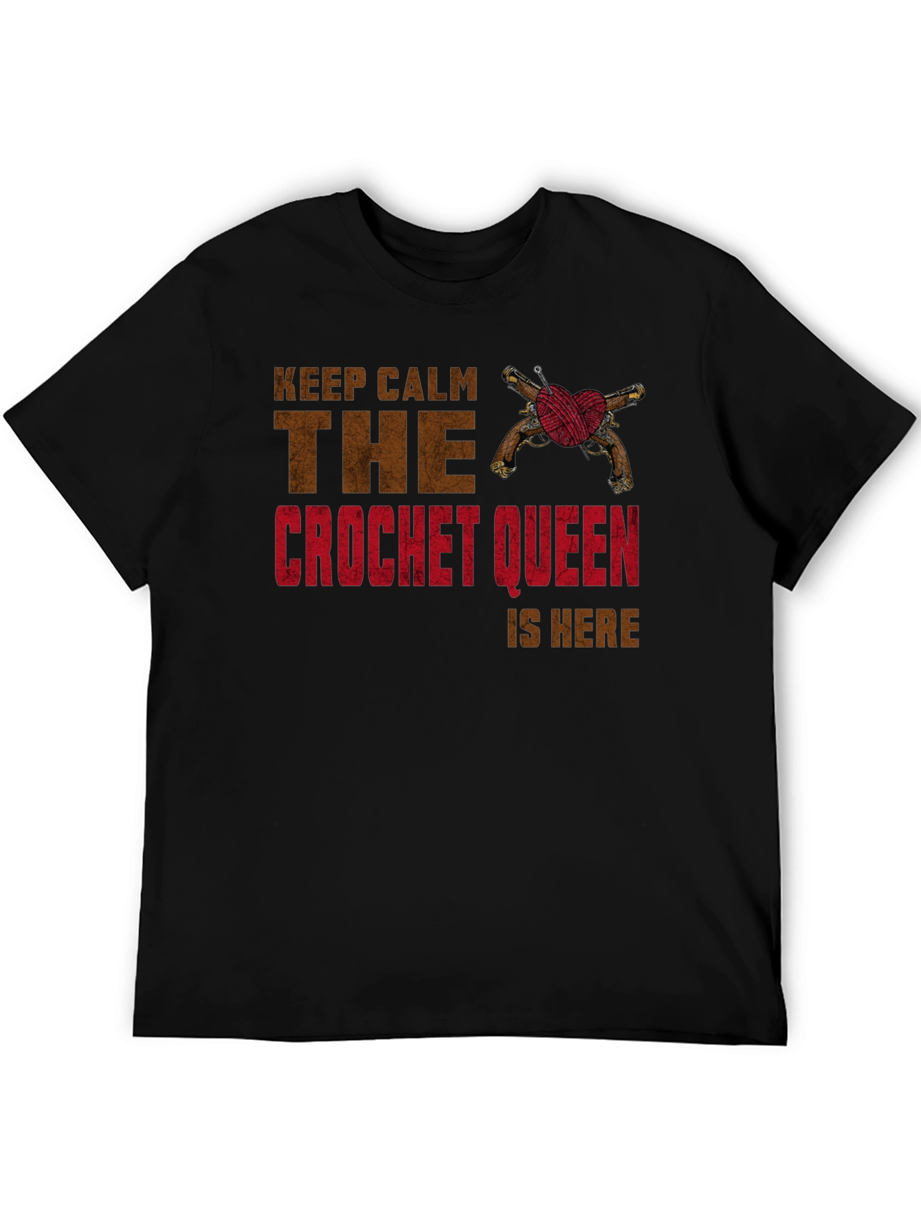 Crochet Queen T-Shirt - Keep Calm Design