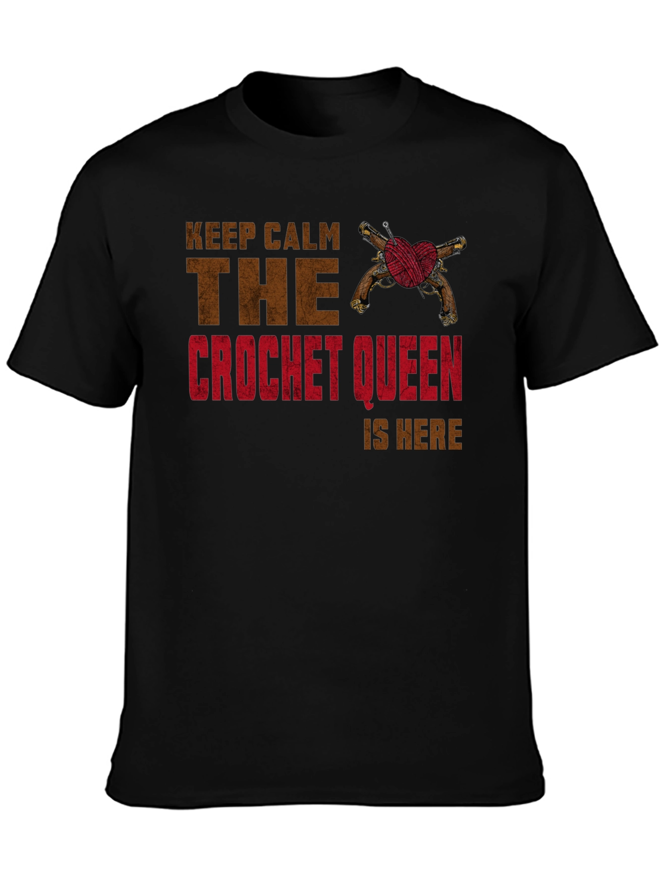 Crochet Queen T-Shirt - Keep Calm Design