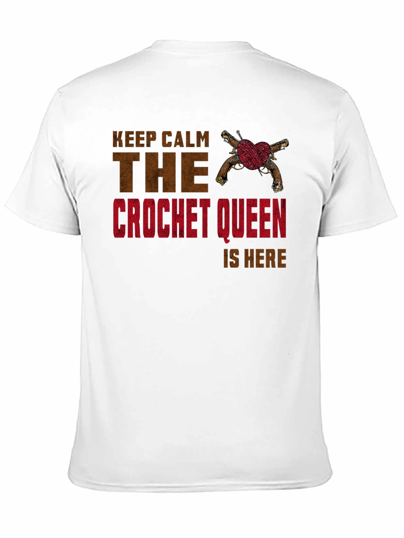 Crochet Queen T-Shirt - Keep Calm Design