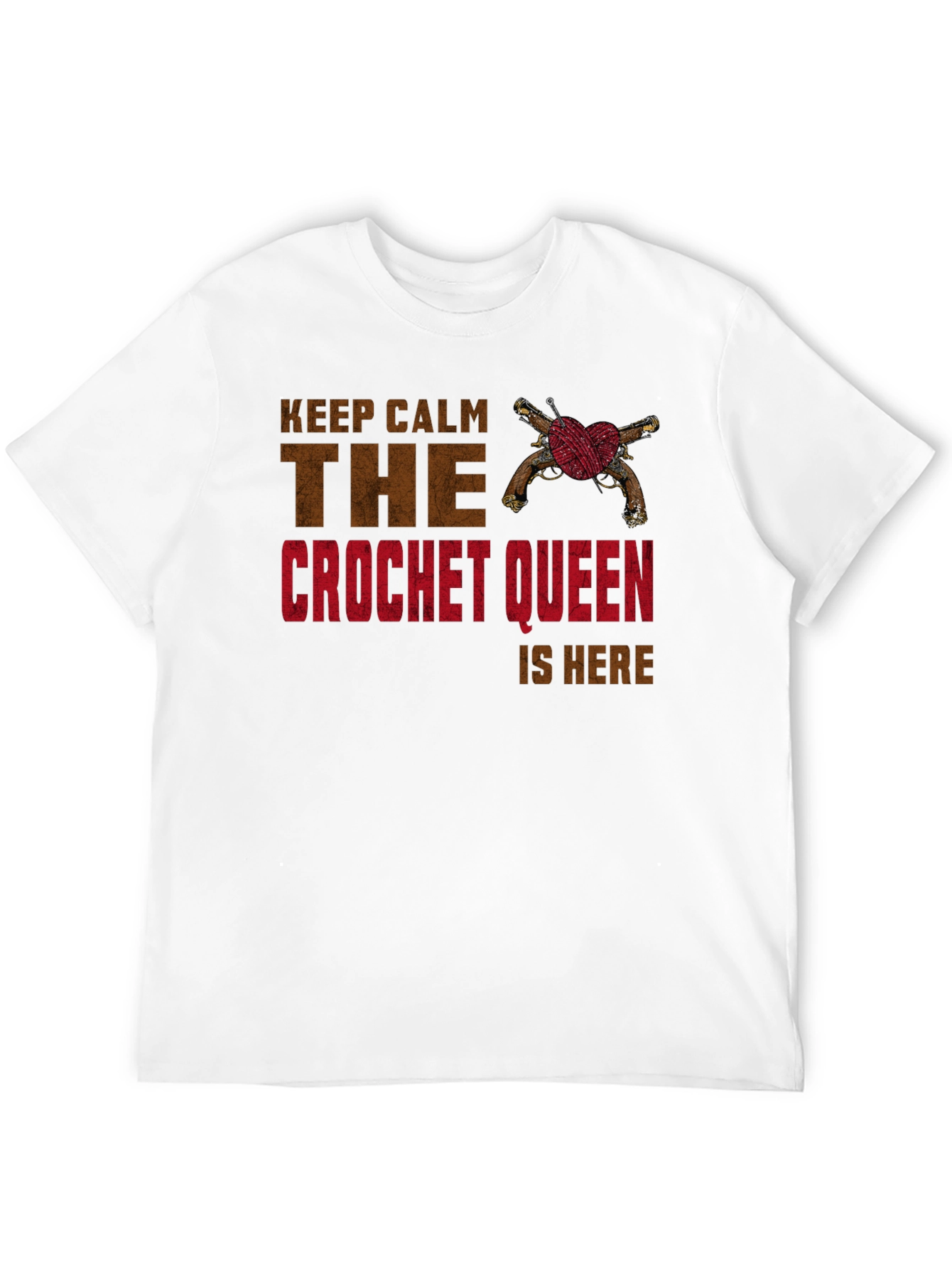 Crochet Queen T-Shirt - Keep Calm Design