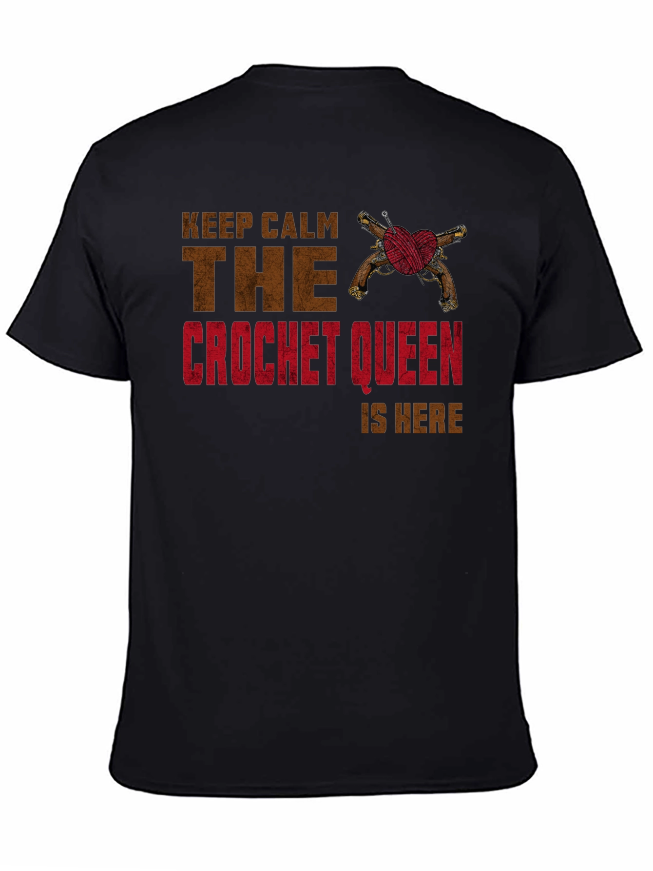 Crochet Queen T-Shirt - Keep Calm Design
