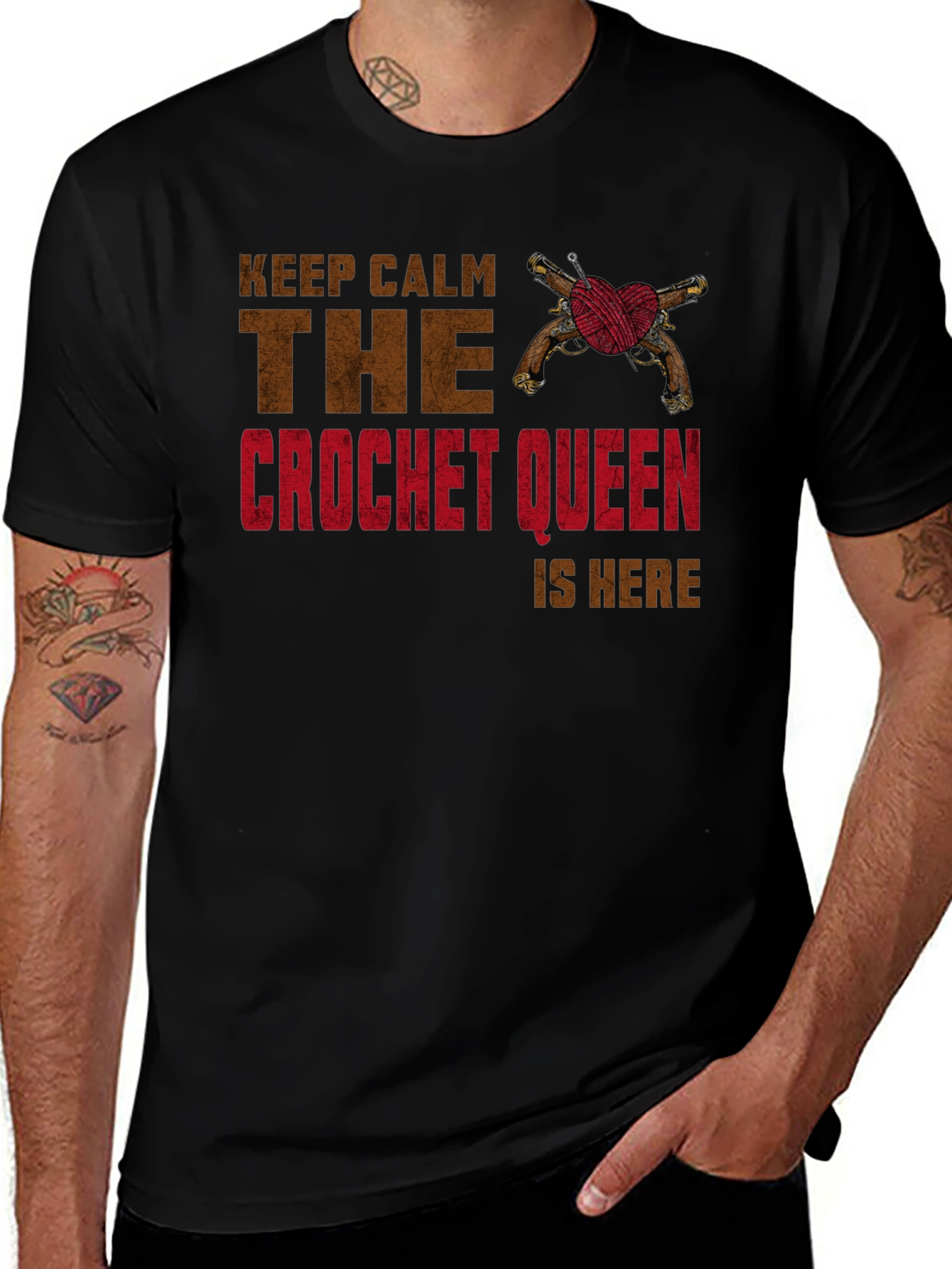 Crochet Queen T-Shirt - Keep Calm Design