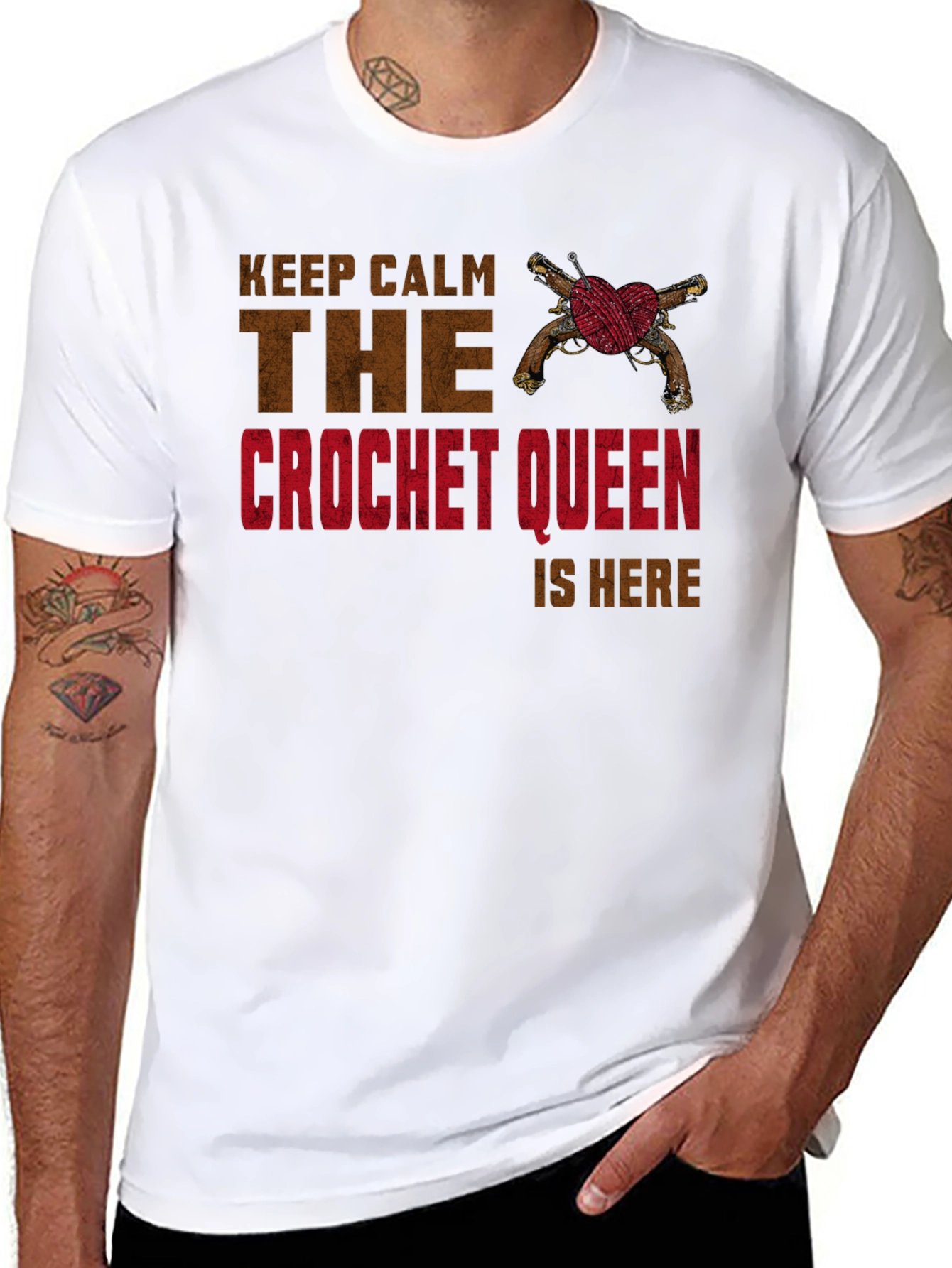 Crochet Queen T-Shirt - Keep Calm Design