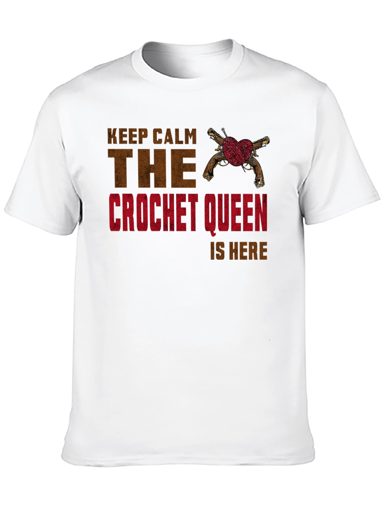 Crochet Queen T-Shirt - Keep Calm Design