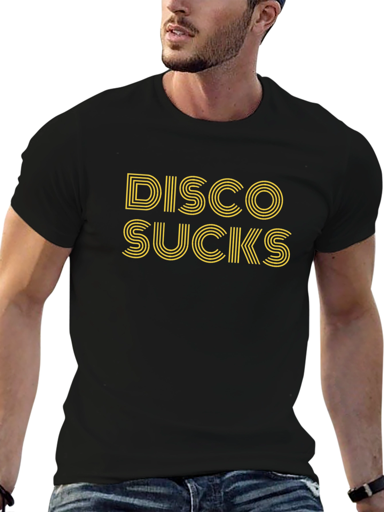 Disco Sucks Graphic Tee - Black Cotton T-Shirt