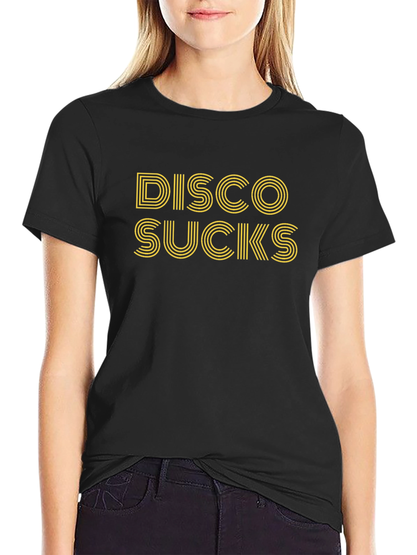 Disco Sucks Graphic Tee - Black Cotton T-Shirt
