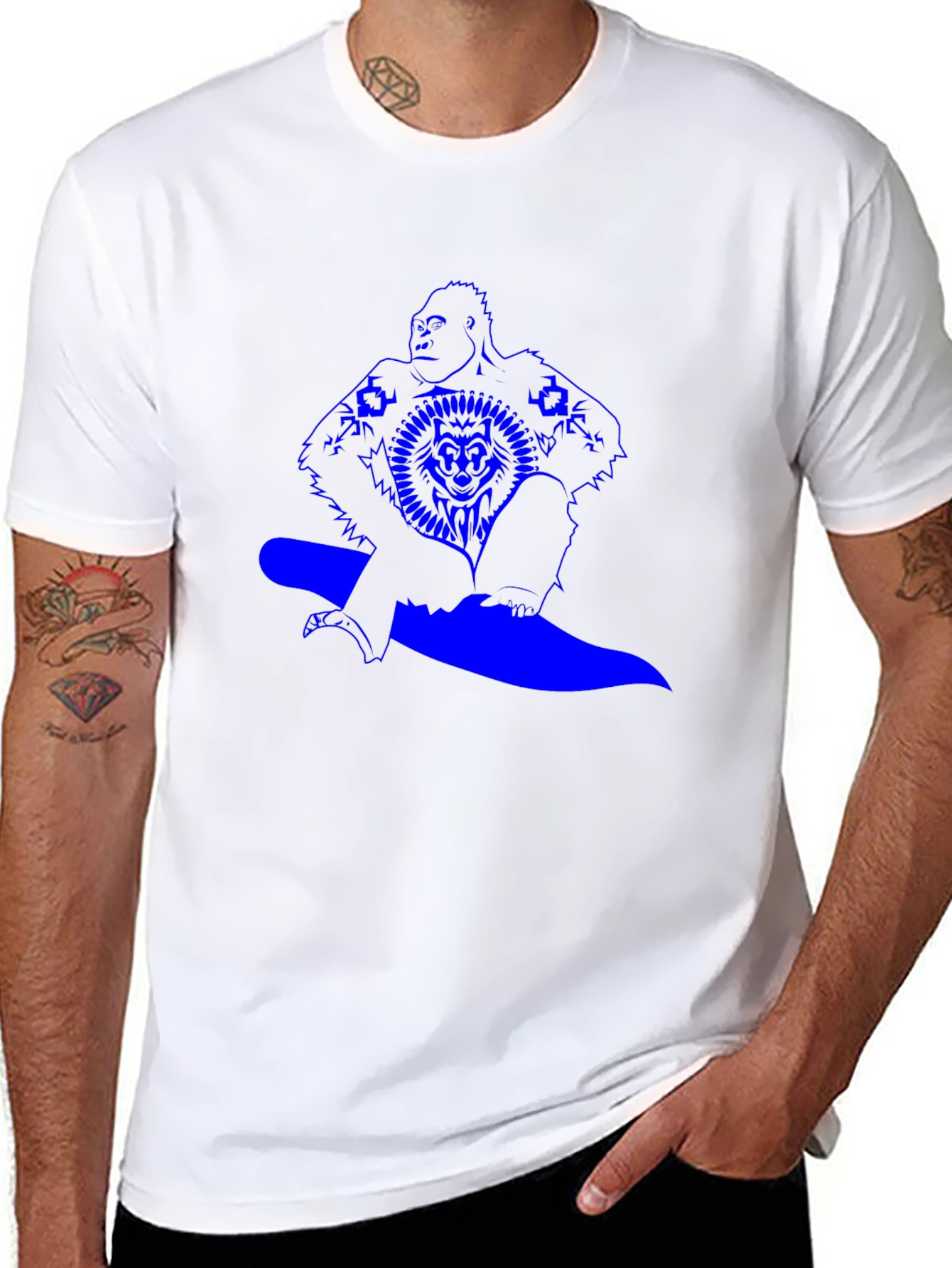 Gorilla Surfer Graphic Tee - Black T-Shirt
