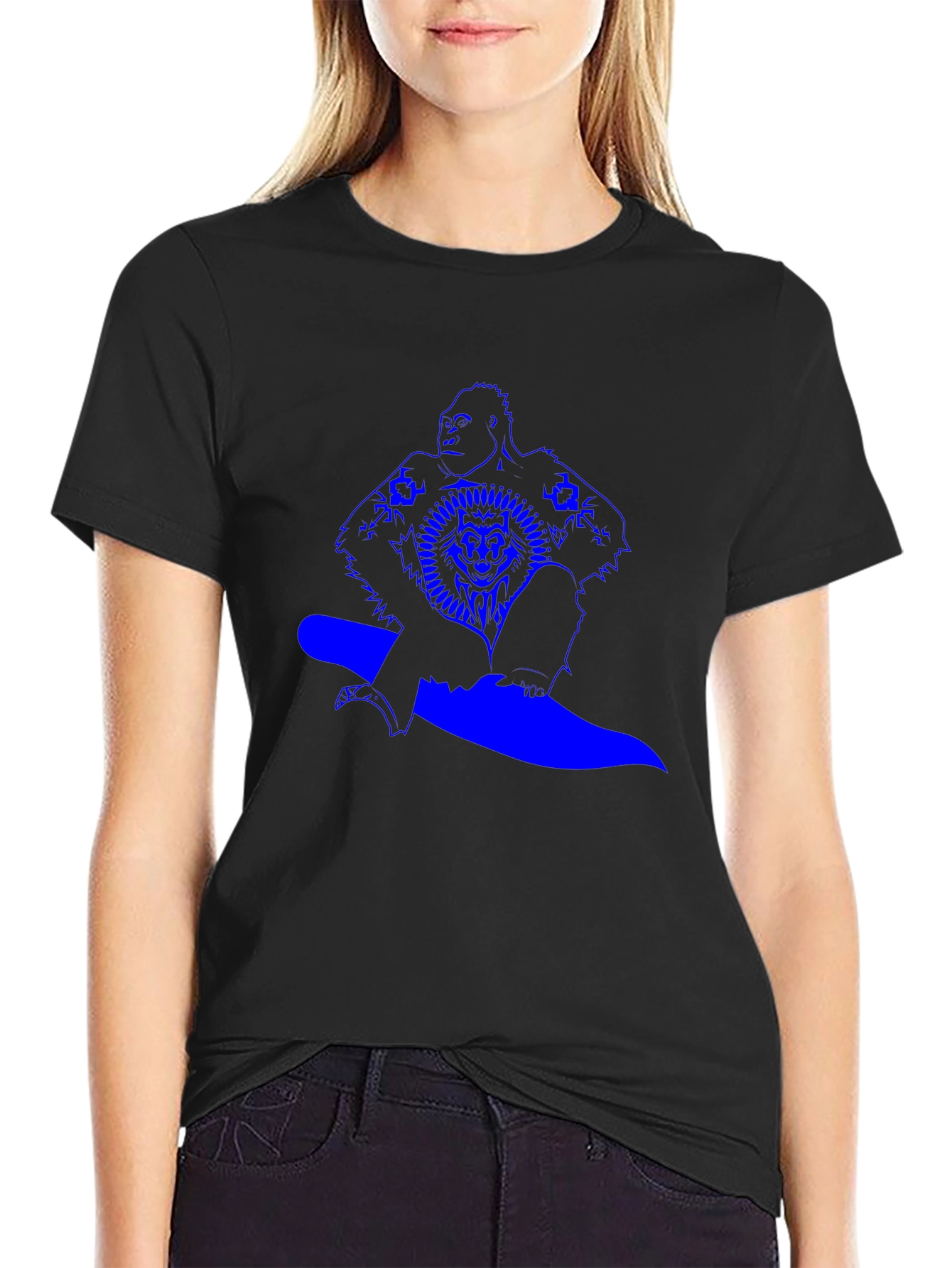 Gorilla Surfer Graphic Tee - Black T-Shirt